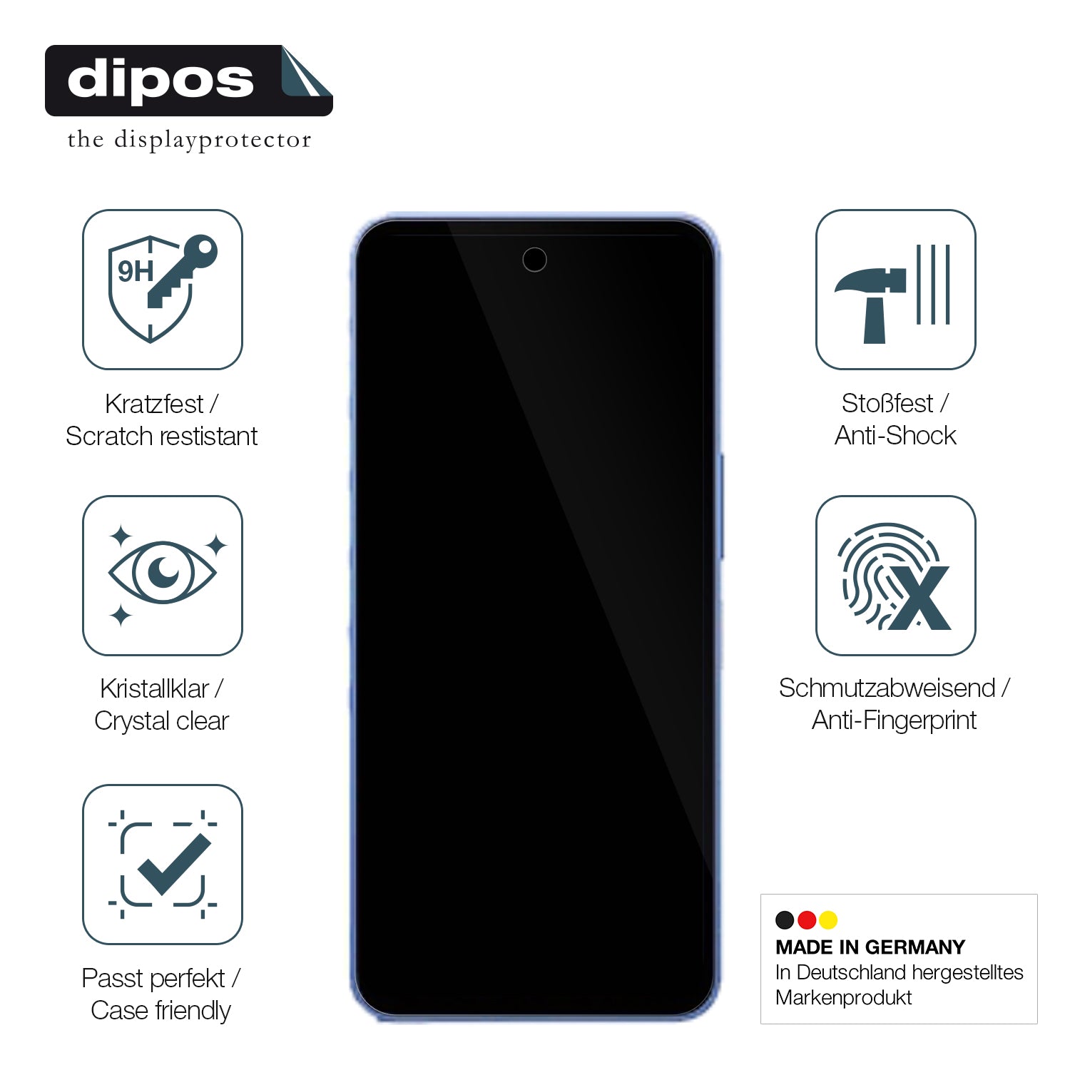 Displayschutz hergestellt in Deutschland, höchste Qualität made in Germany