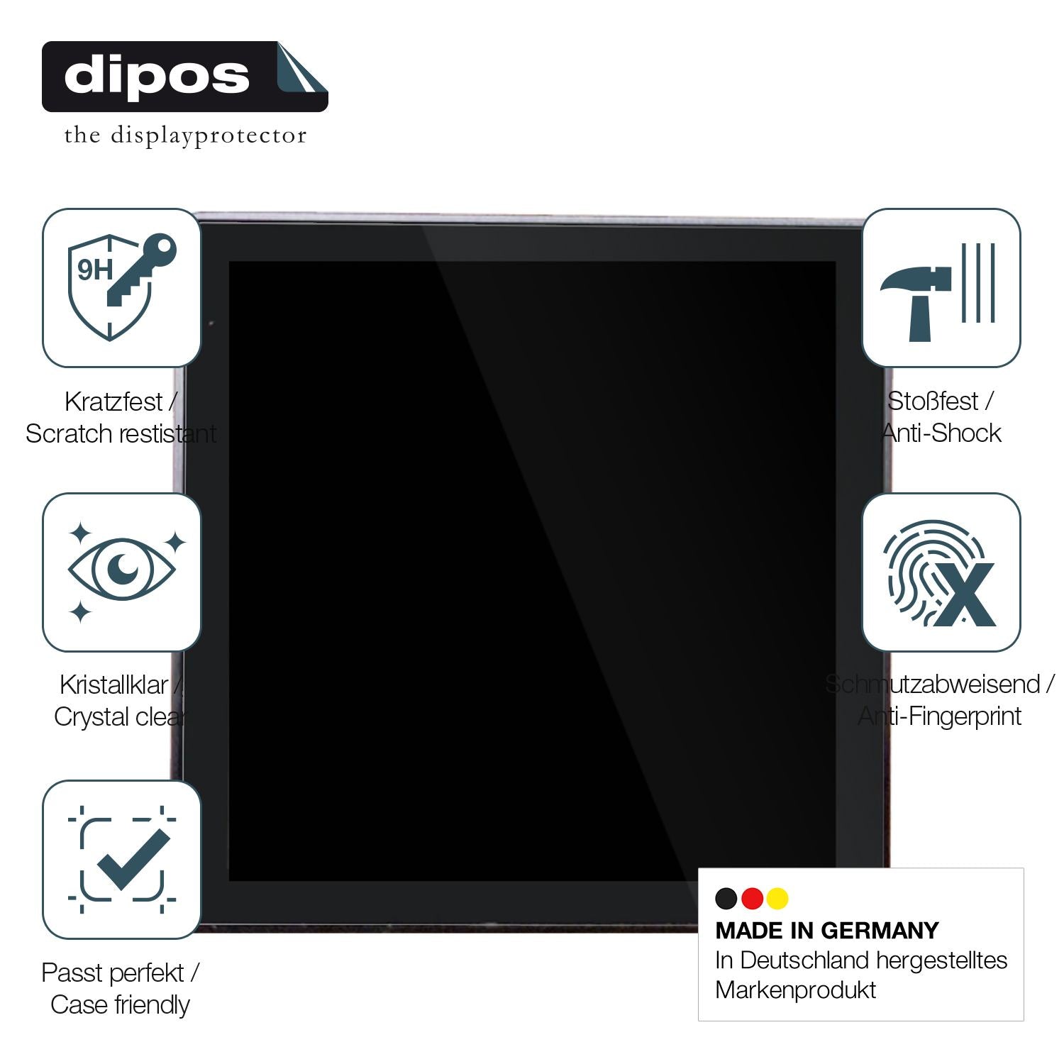 Displayschutz hergestellt in Deutschland, höchste Qualität made in Germany
