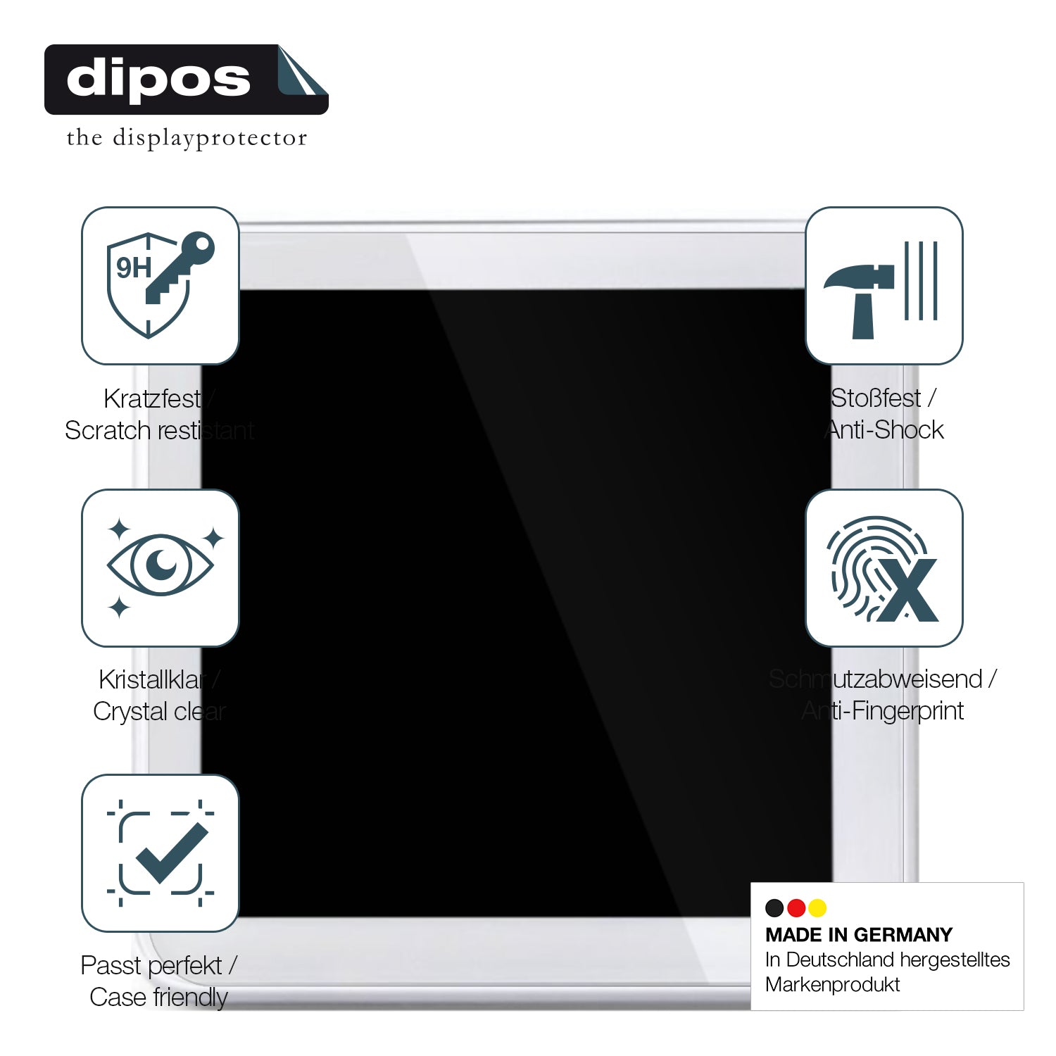 Displayschutz hergestellt in Deutschland, höchste Qualität made in Germany
