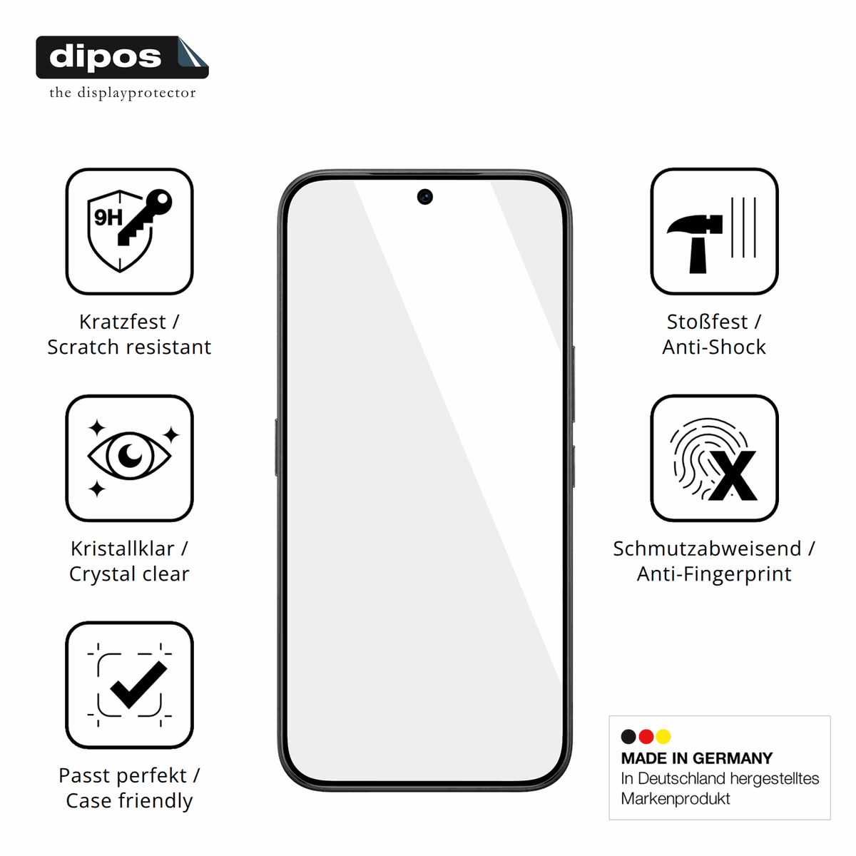 Displayschutz hergestellt in Deutschland, höchste Qualität made in Germany