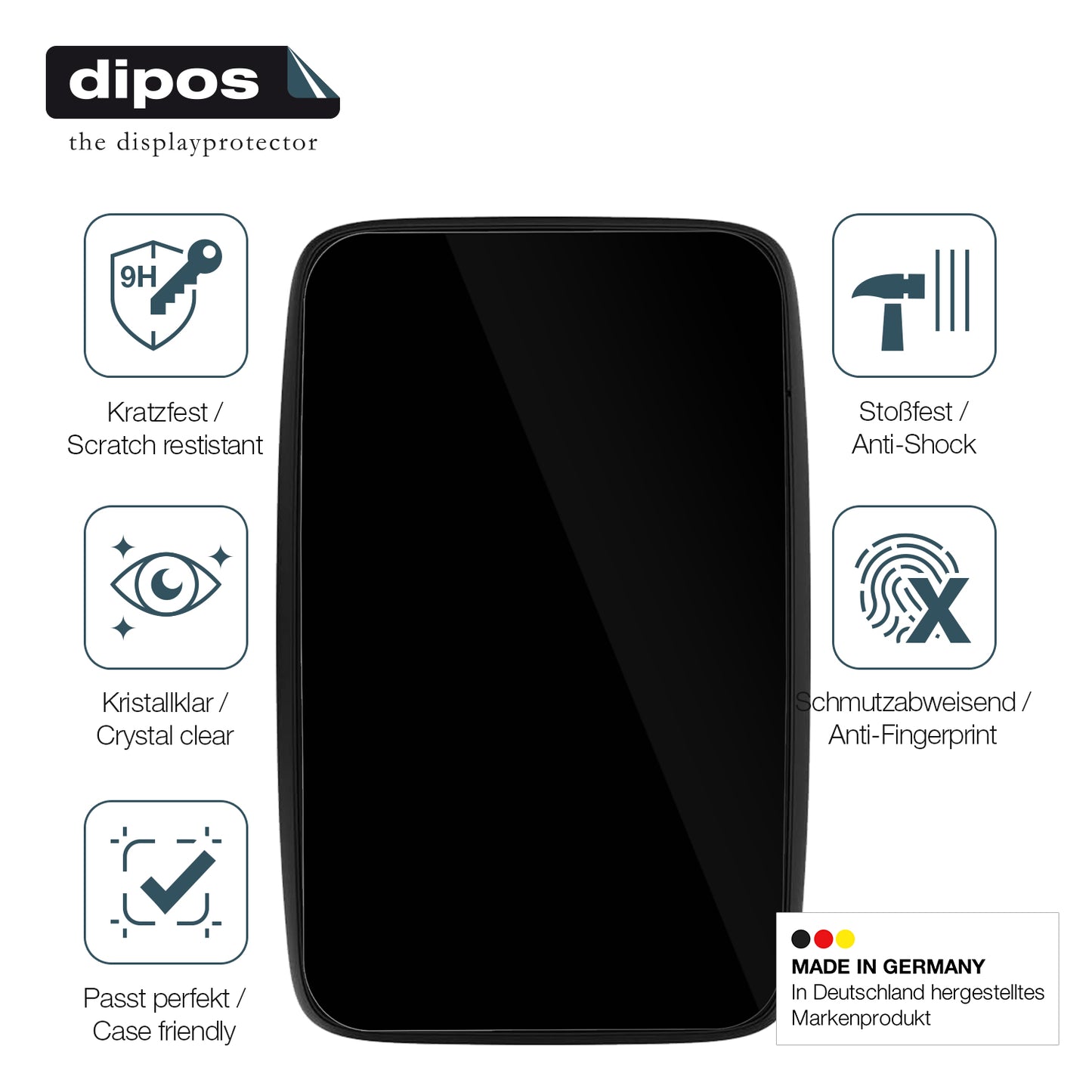 Displayschutz hergestellt in Deutschland, höchste Qualität made in Germany