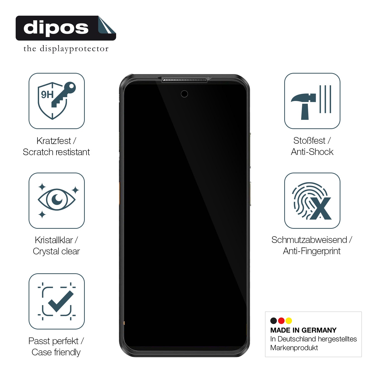 Displayschutz hergestellt in Deutschland, höchste Qualität made in Germany