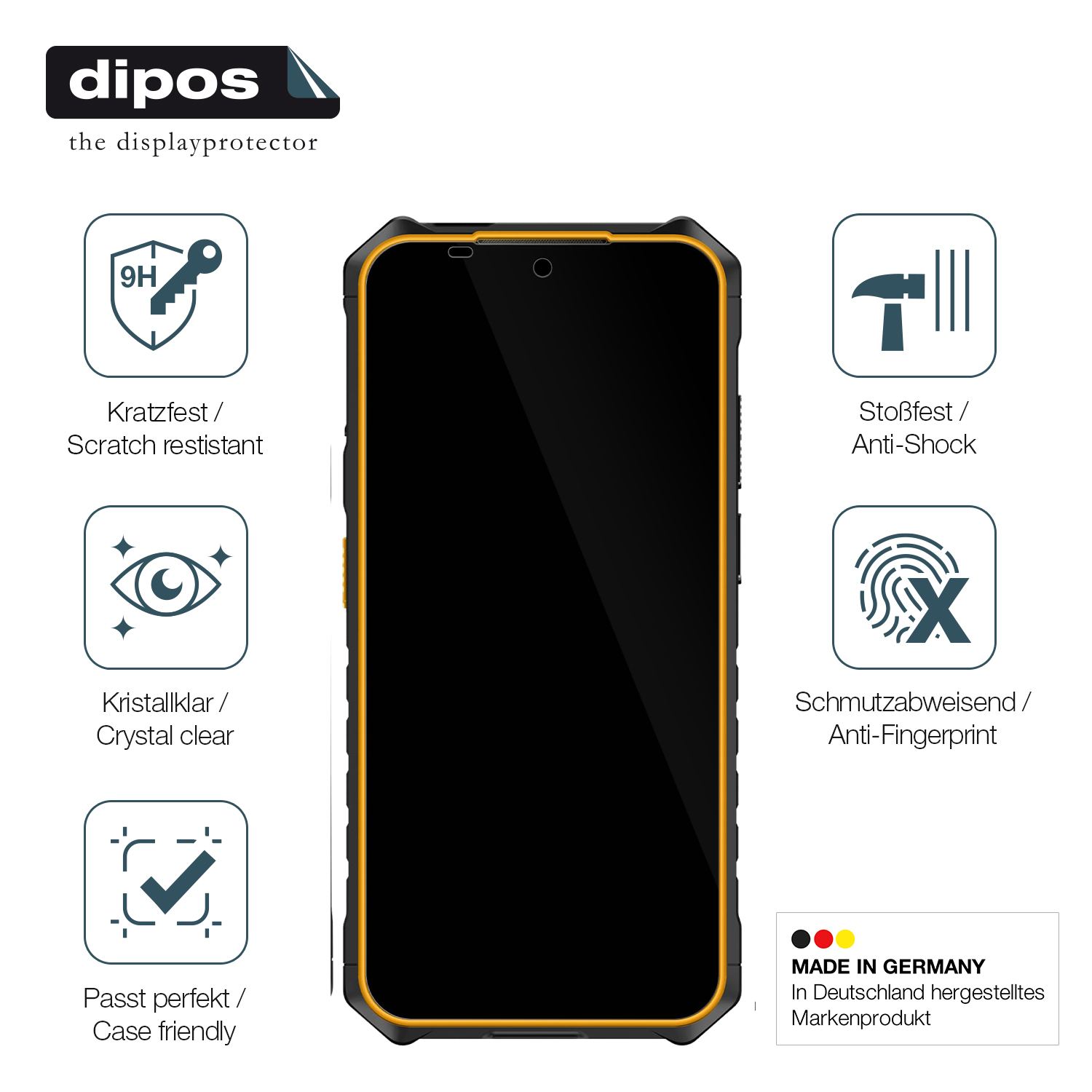 Displayschutz hergestellt in Deutschland, höchste Qualität made in Germany