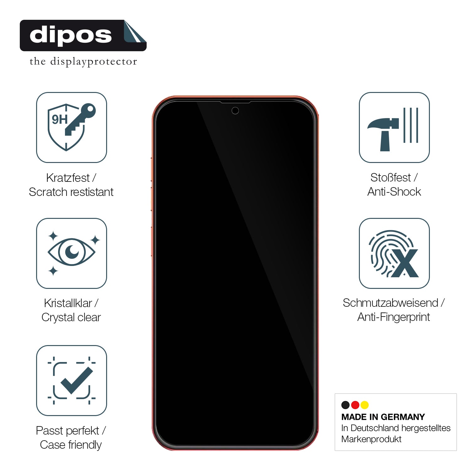 Displayschutz hergestellt in Deutschland, höchste Qualität made in Germany