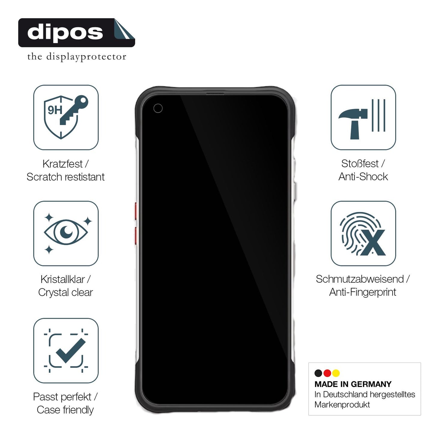 Displayschutz hergestellt in Deutschland, höchste Qualität made in Germany