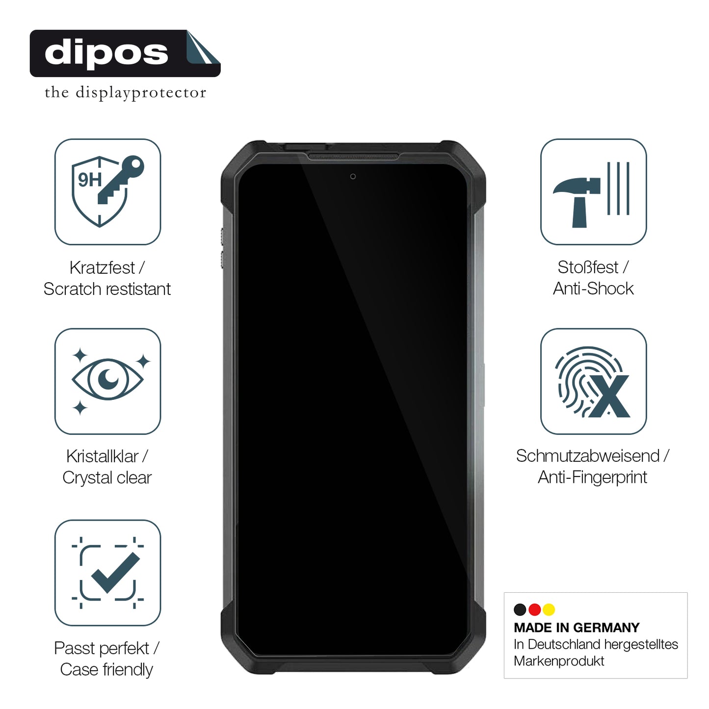 Displayschutz hergestellt in Deutschland, höchste Qualität made in Germany