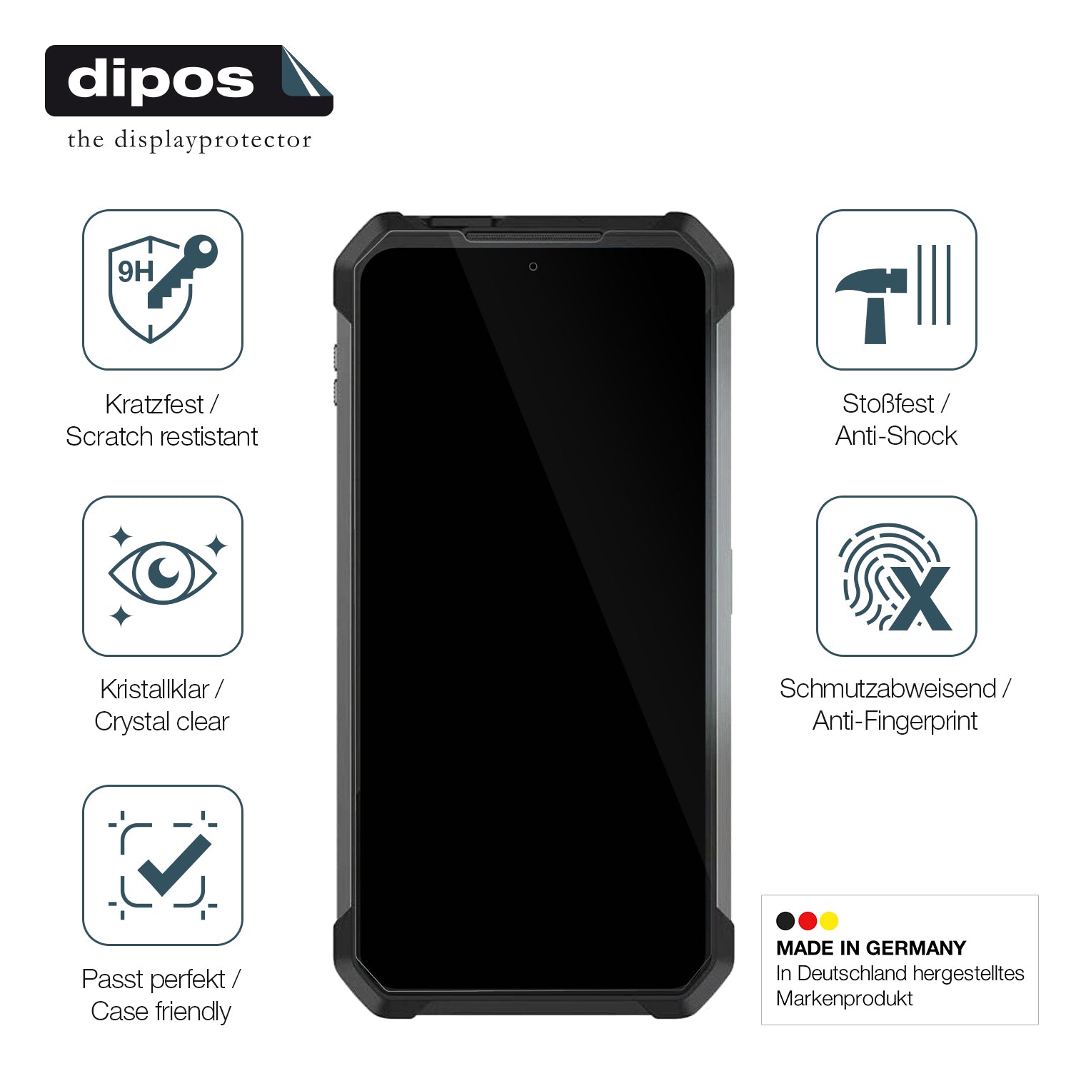 Displayschutz hergestellt in Deutschland, höchste Qualität made in Germany