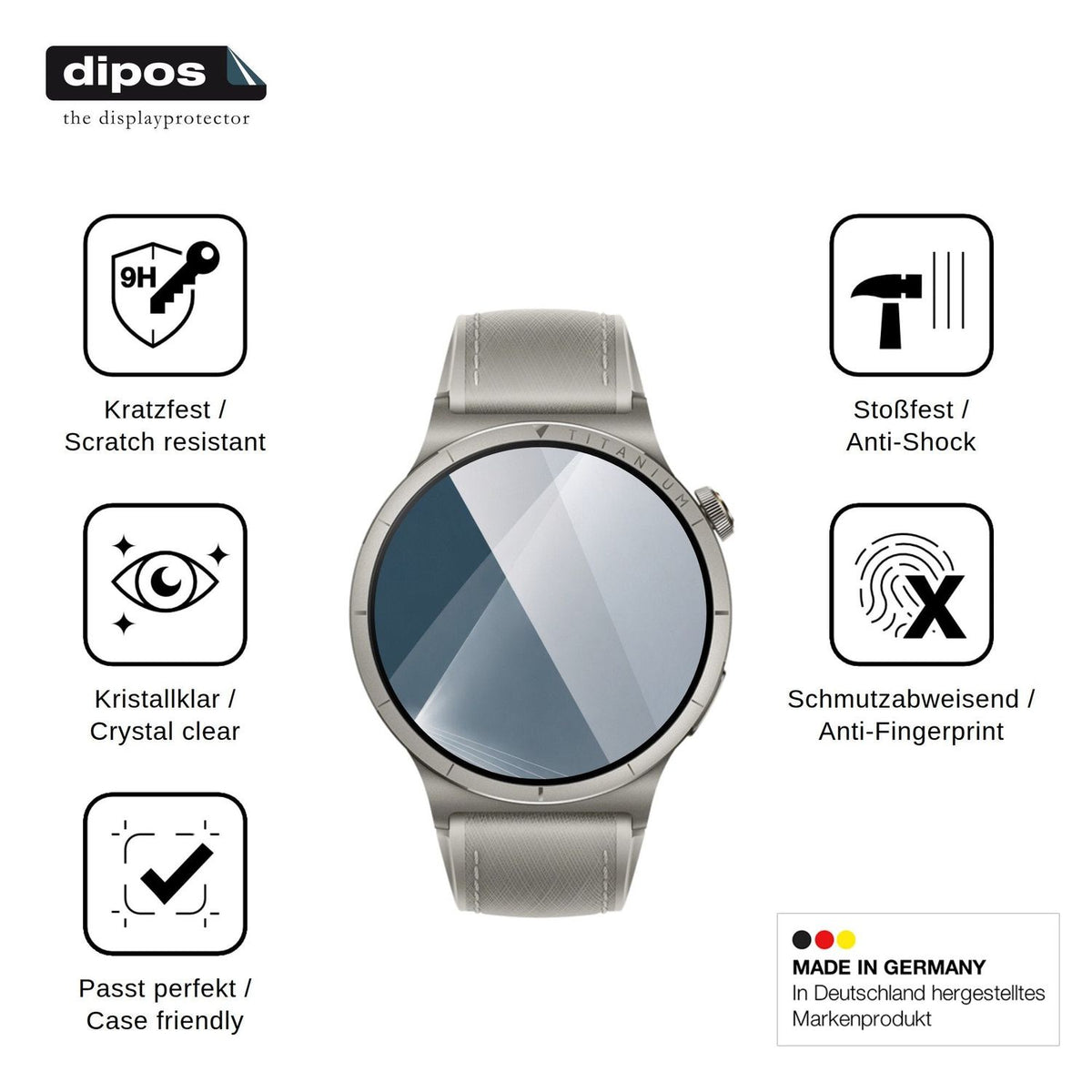 2x 9H Schutzfolie für Vivo Watch 6 Panzerfolie