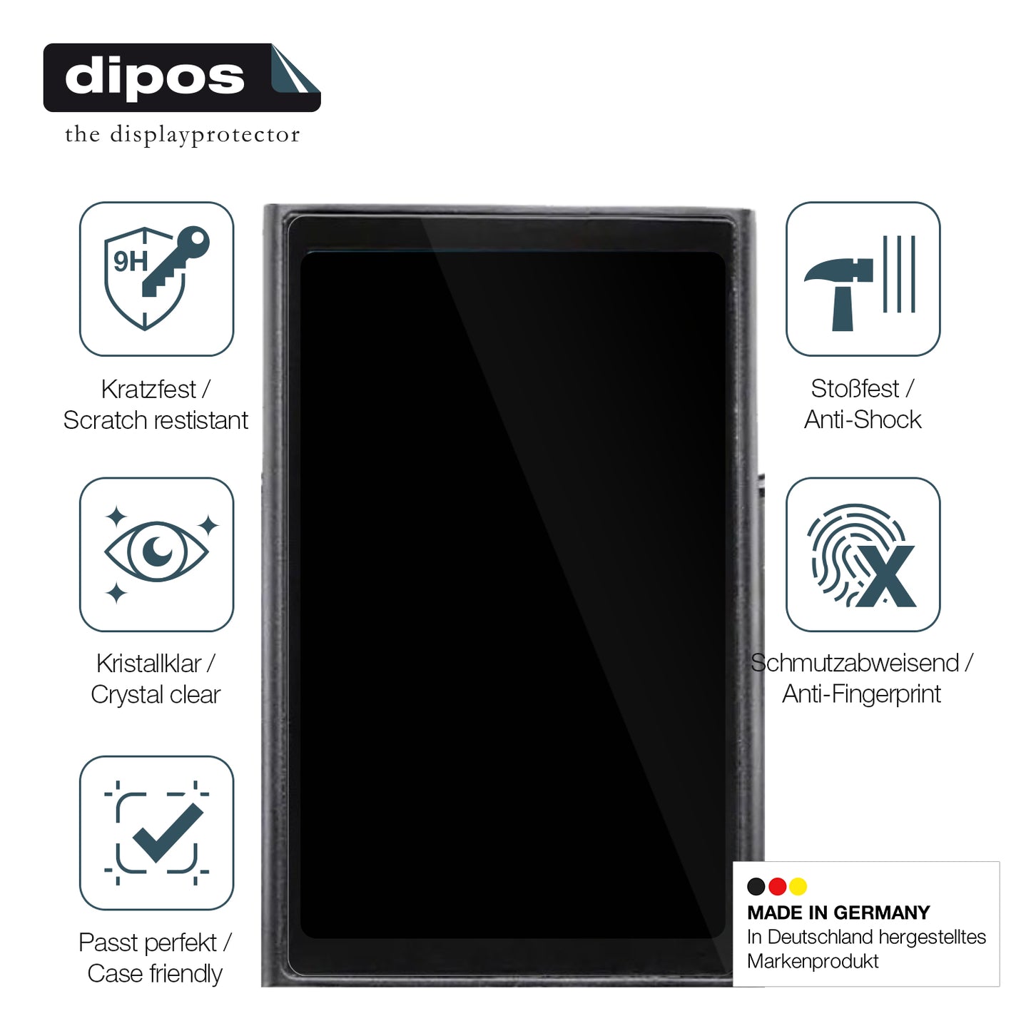 Displayschutz hergestellt in Deutschland, höchste Qualität made in Germany