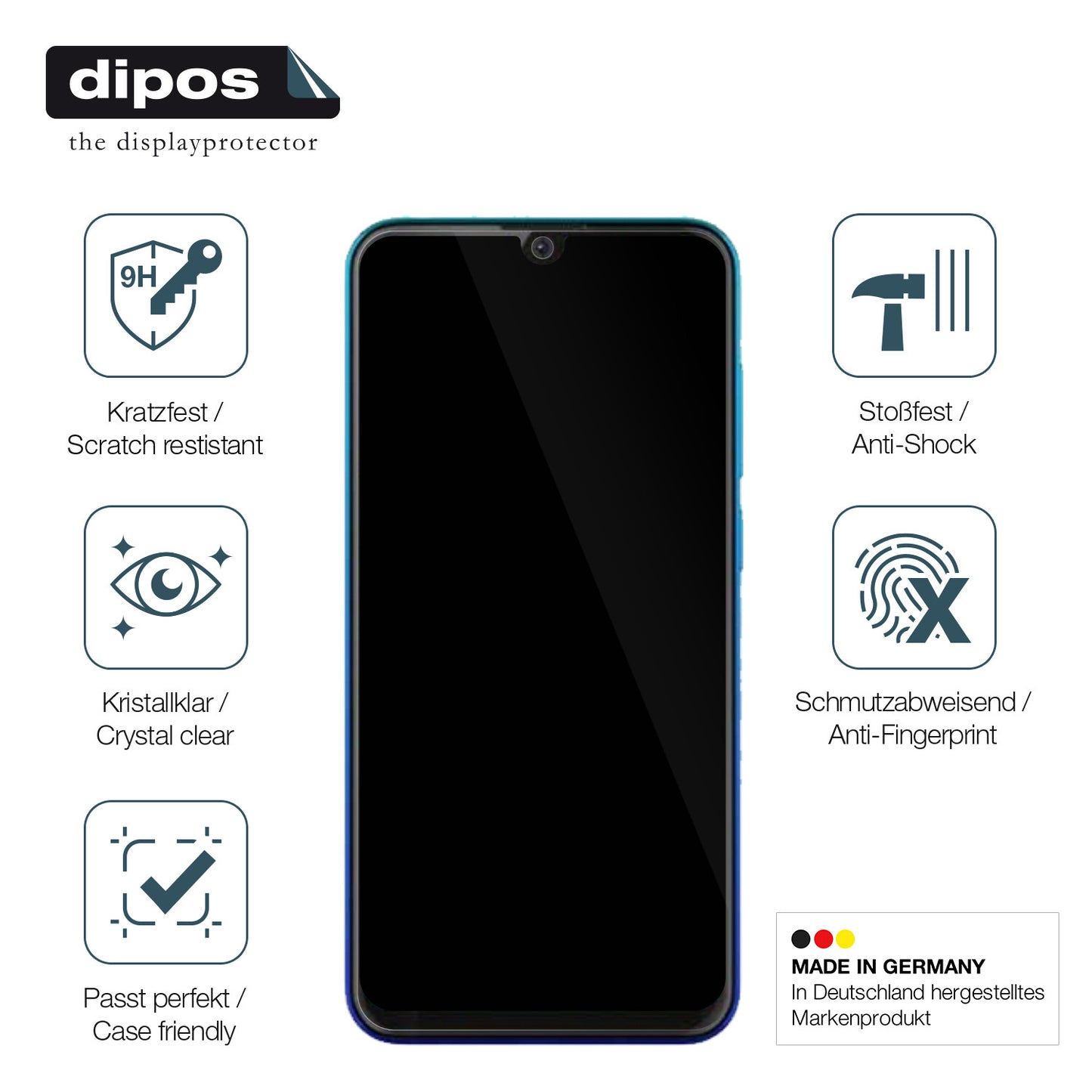 Displayschutz hergestellt in Deutschland, höchste Qualität made in Germany