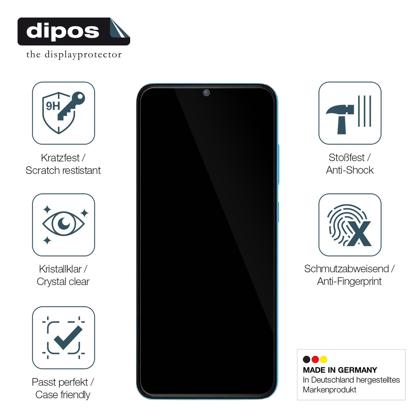 Displayschutz hergestellt in Deutschland, höchste Qualität made in Germany