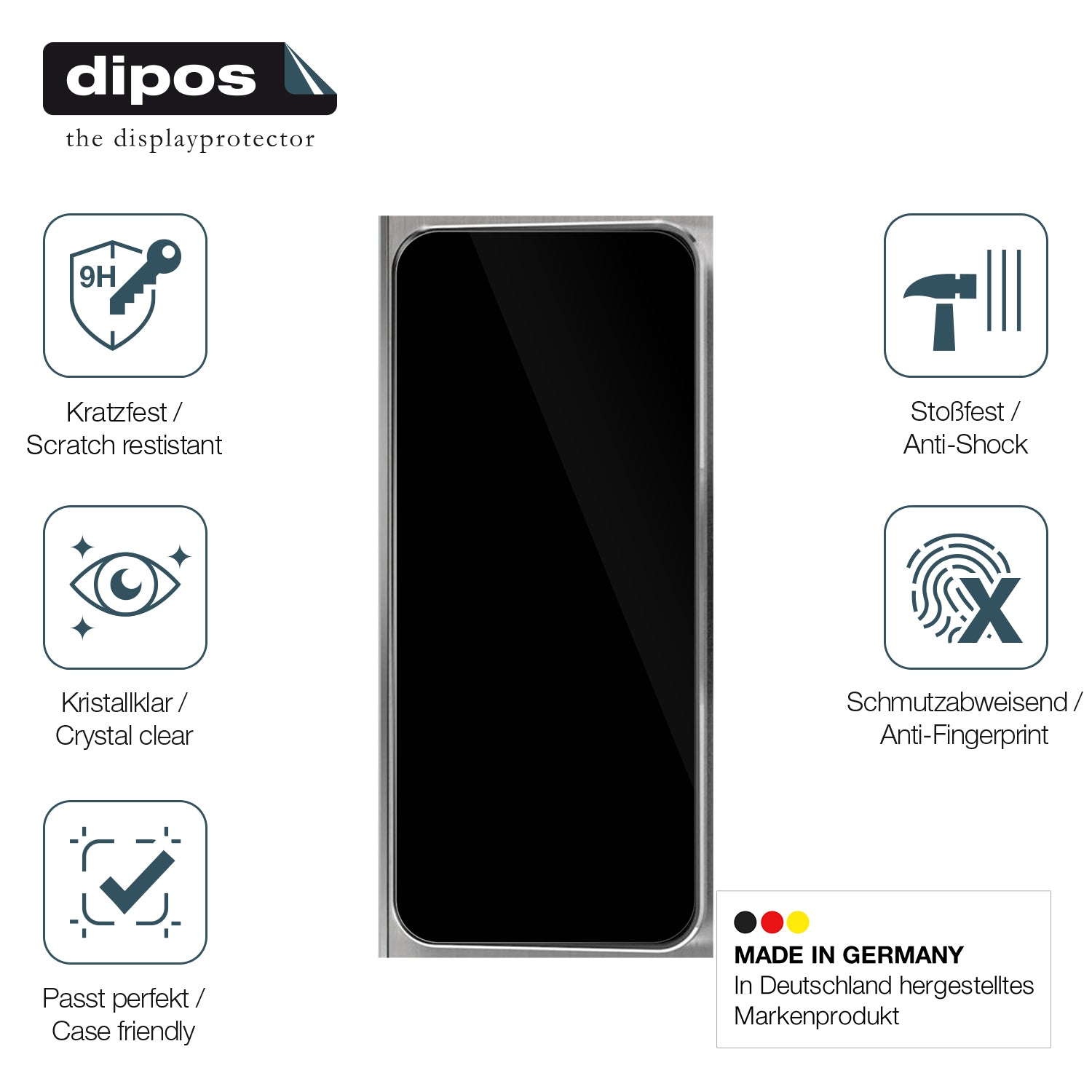Displayschutz hergestellt in Deutschland, höchste Qualität made in Germany