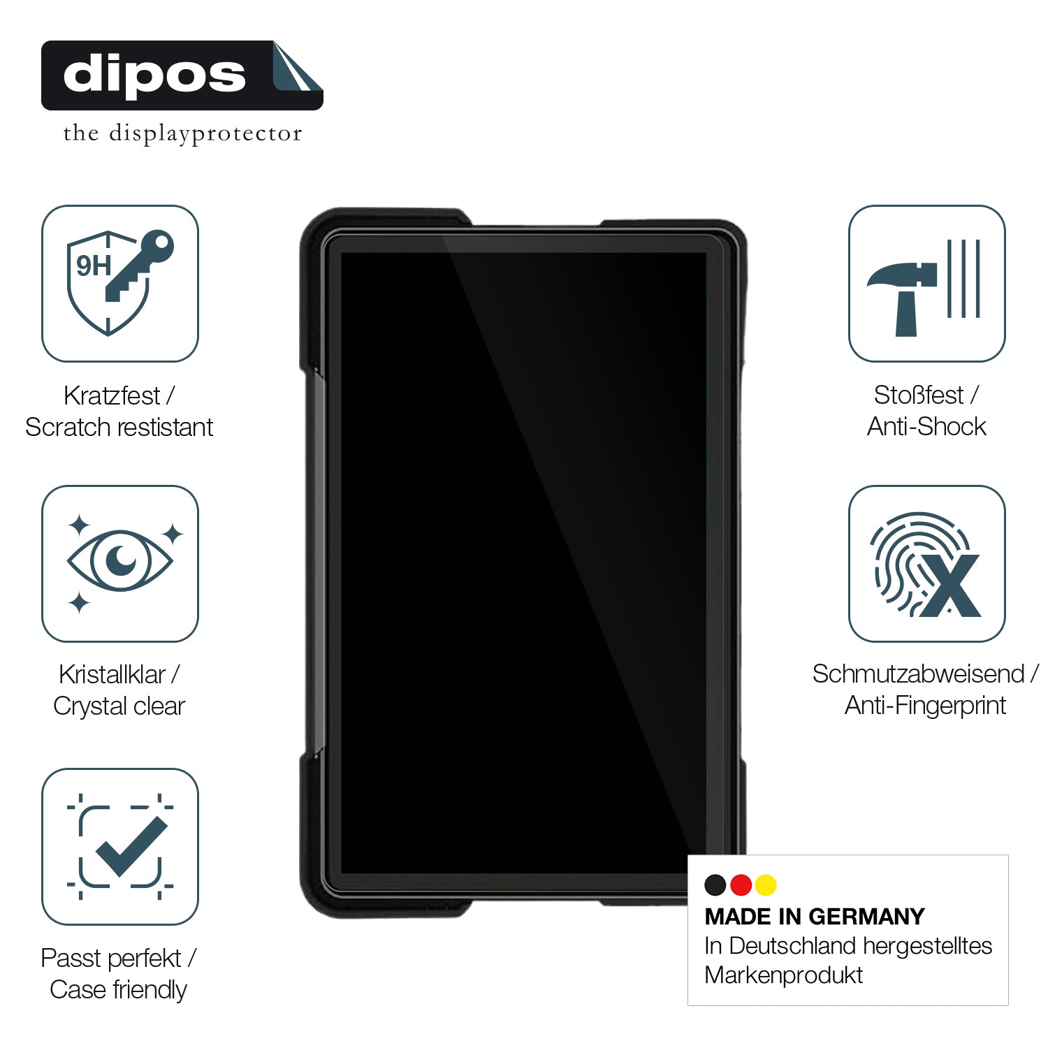 Displayschutz hergestellt in Deutschland, höchste Qualität made in Germany