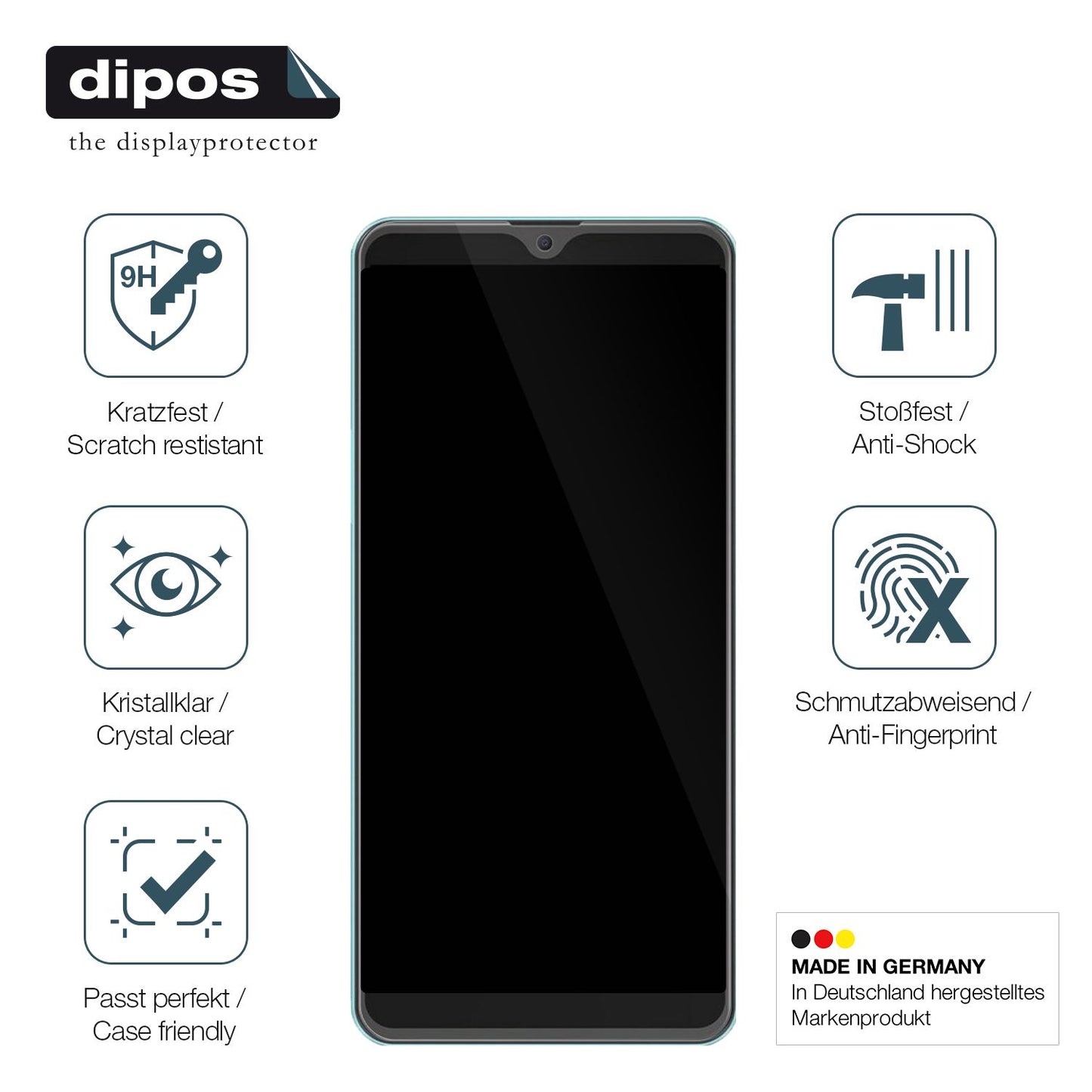 Displayschutz hergestellt in Deutschland, höchste Qualität made in Germany