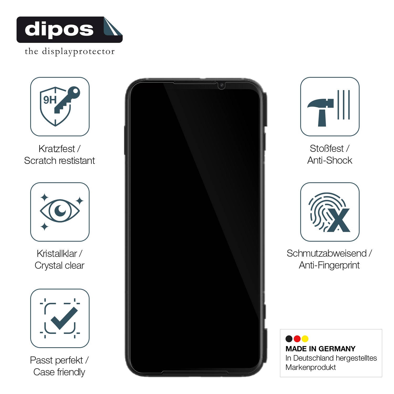 Displayschutz hergestellt in Deutschland, höchste Qualität made in Germany