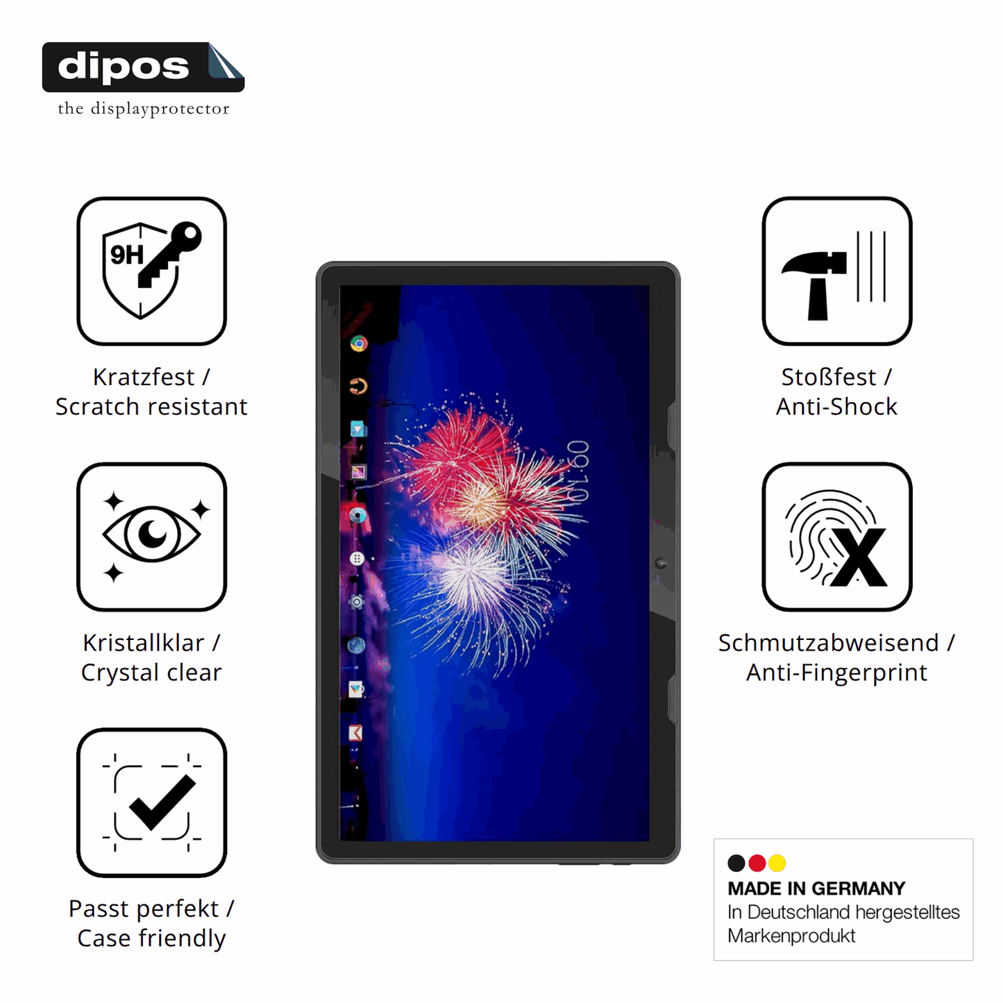 Displayschutz hergestellt in Deutschland, höchste Qualität made in Germany