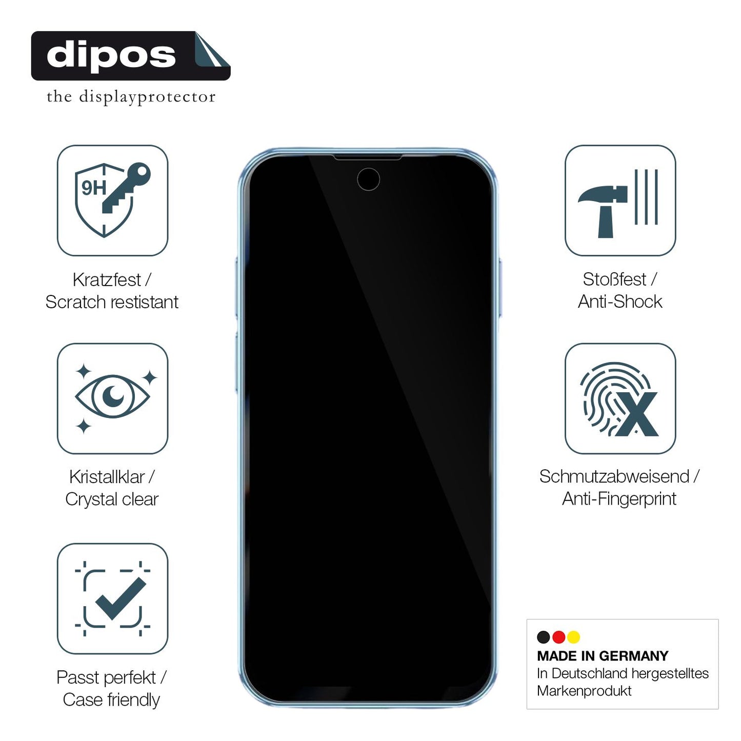Displayschutz hergestellt in Deutschland, höchste Qualität made in Germany