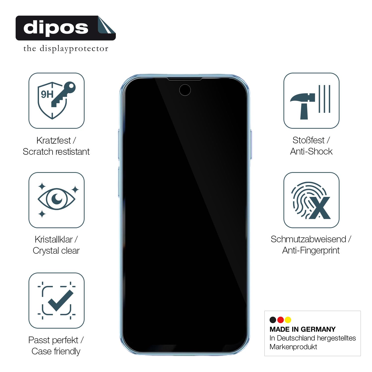 Displayschutz hergestellt in Deutschland, höchste Qualität made in Germany