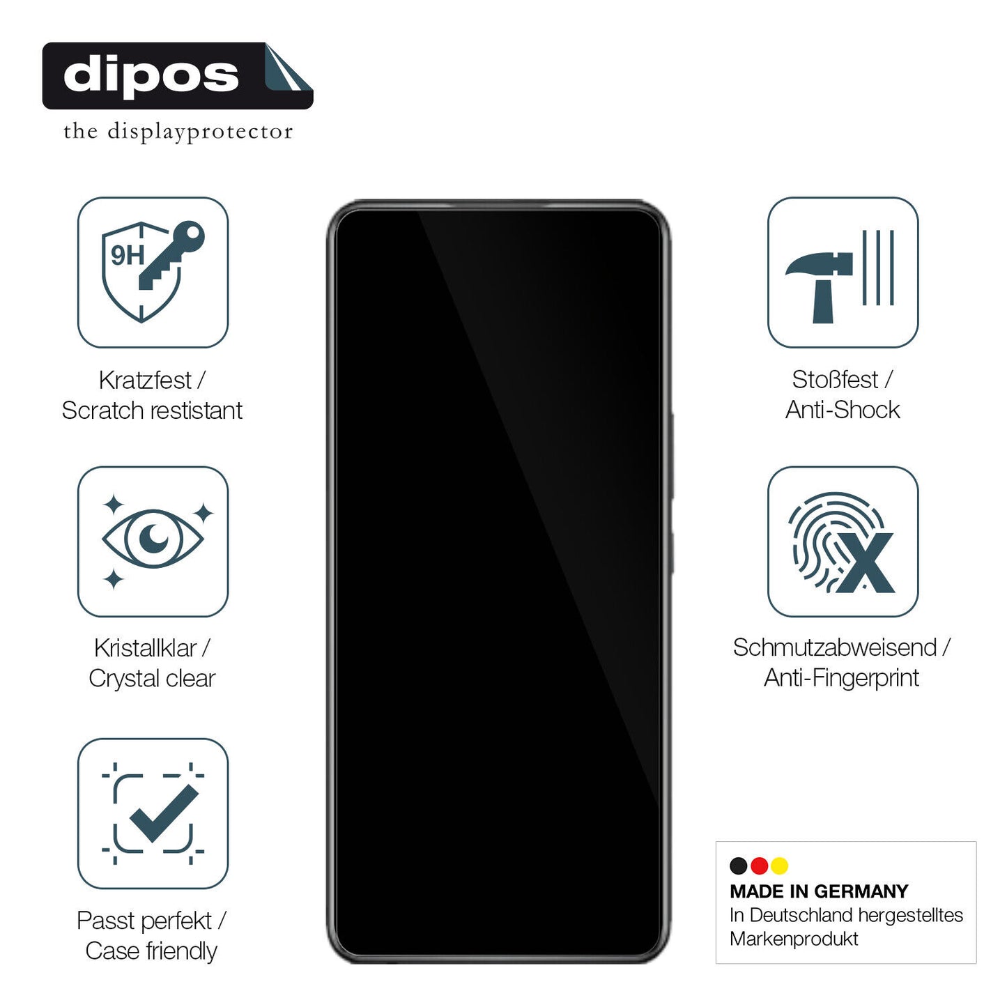 Displayschutz hergestellt in Deutschland, höchste Qualität made in Germany