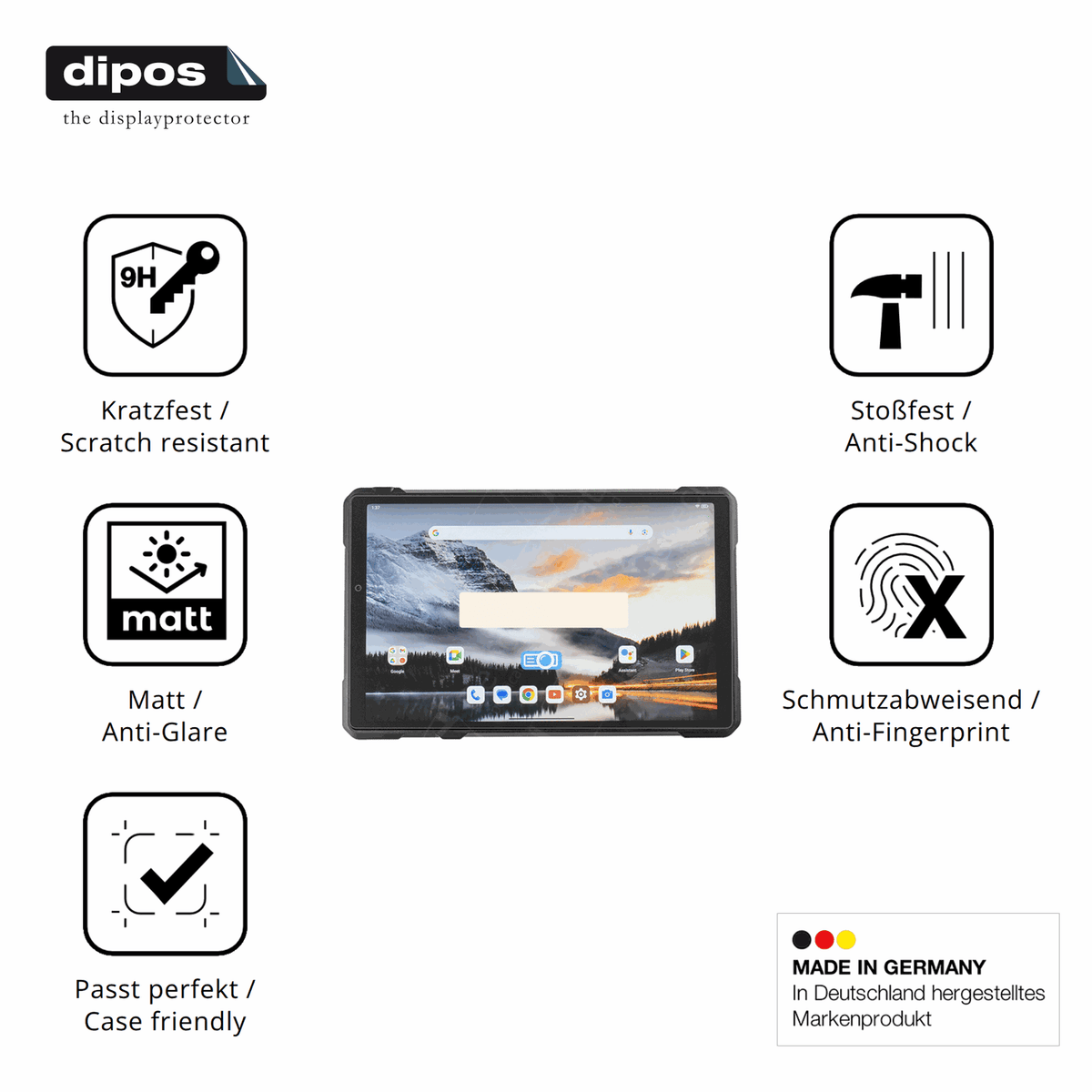 Displayschutz hergestellt in Deutschland, höchste Qualität made in Germany