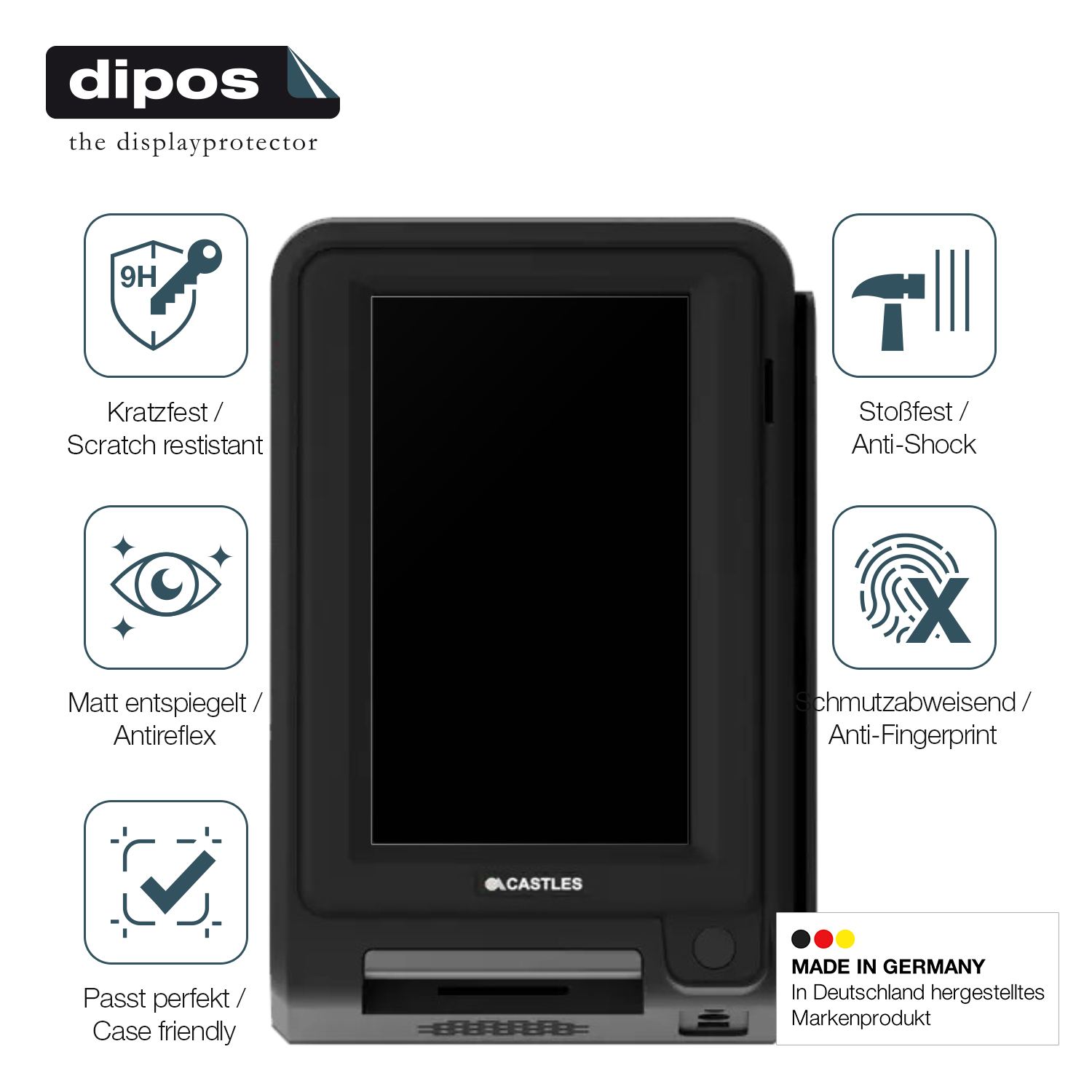 Displayschutz hergestellt in Deutschland, höchste Qualität made in Germany