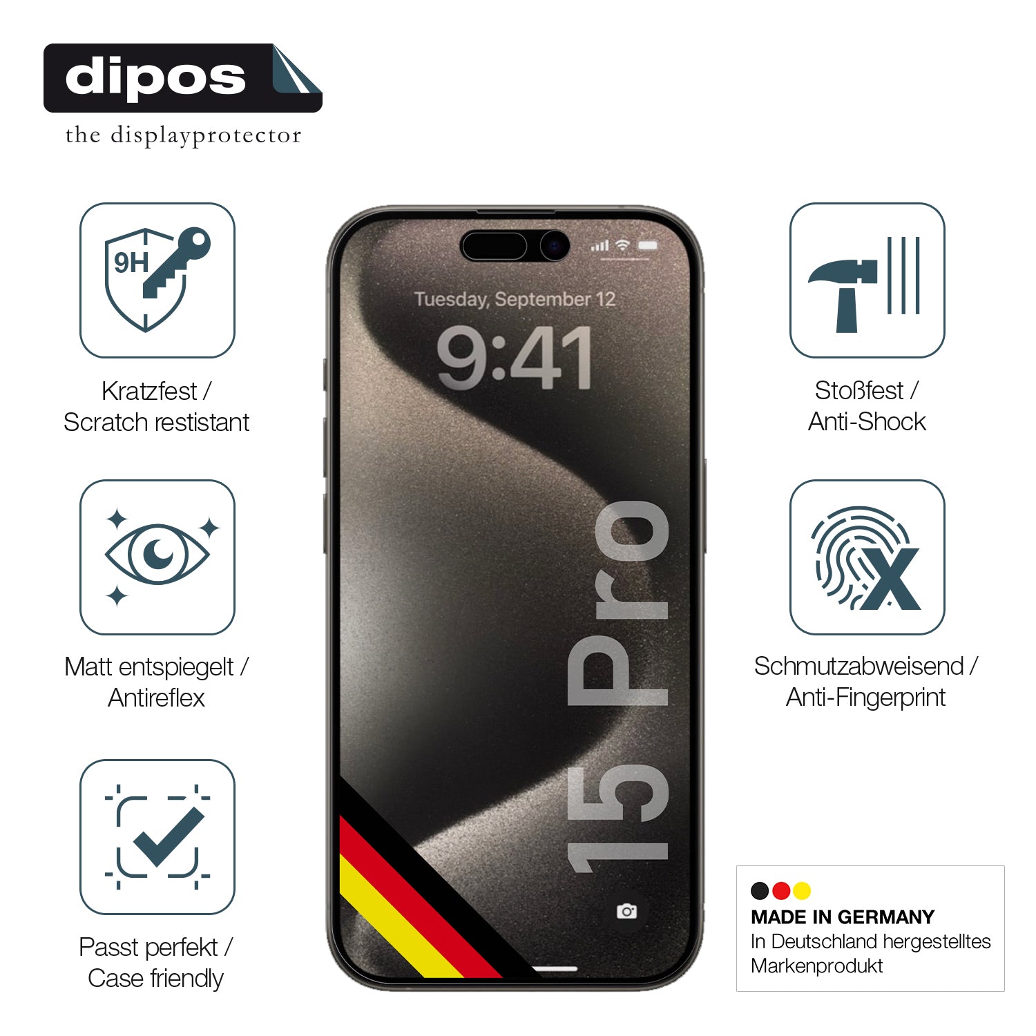 Displayschutz hergestellt in Deutschland, höchste Qualität made in Germany