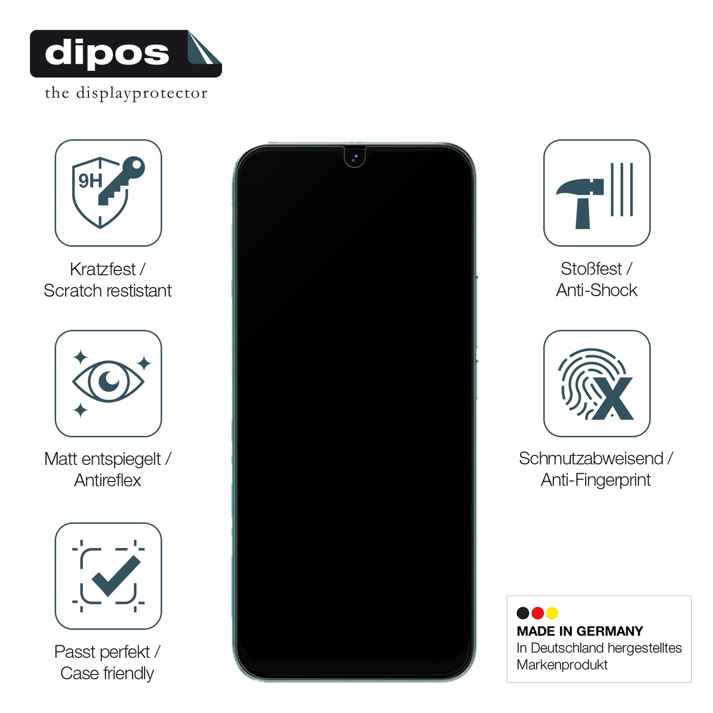 Displayschutz hergestellt in Deutschland, höchste Qualität made in Germany