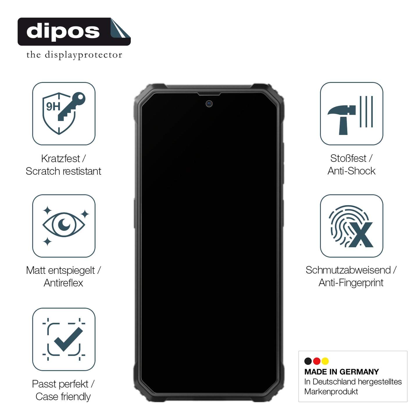 Displayschutz hergestellt in Deutschland, höchste Qualität made in Germany