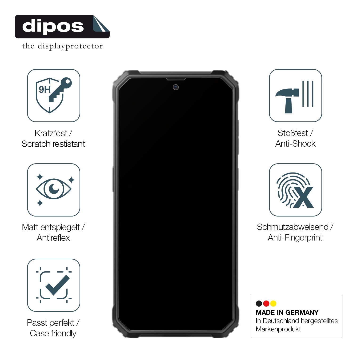 Displayschutz hergestellt in Deutschland, höchste Qualität made in Germany