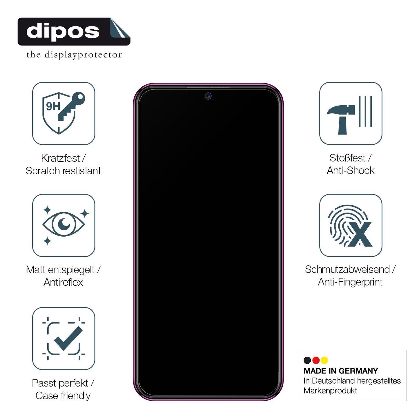 Displayschutz hergestellt in Deutschland, höchste Qualität made in Germany