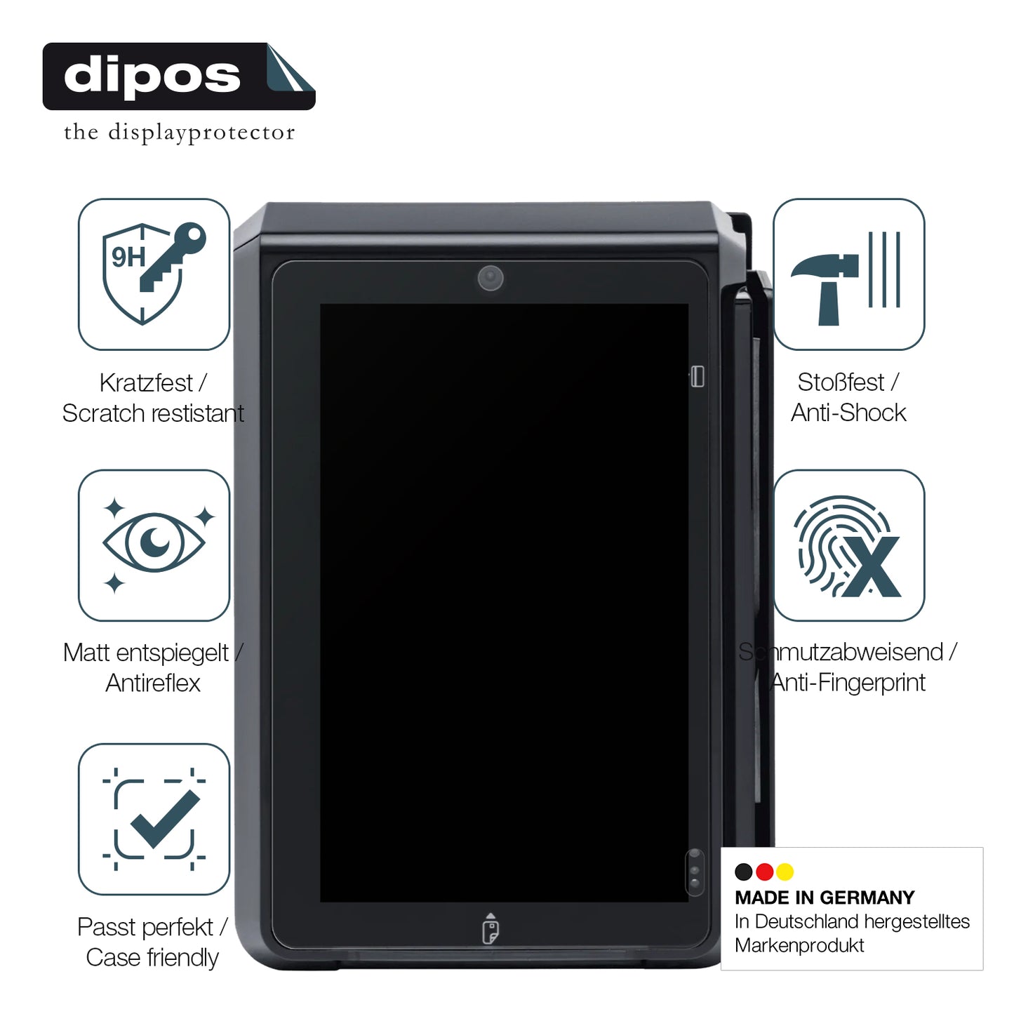 Displayschutz hergestellt in Deutschland, höchste Qualität made in Germany