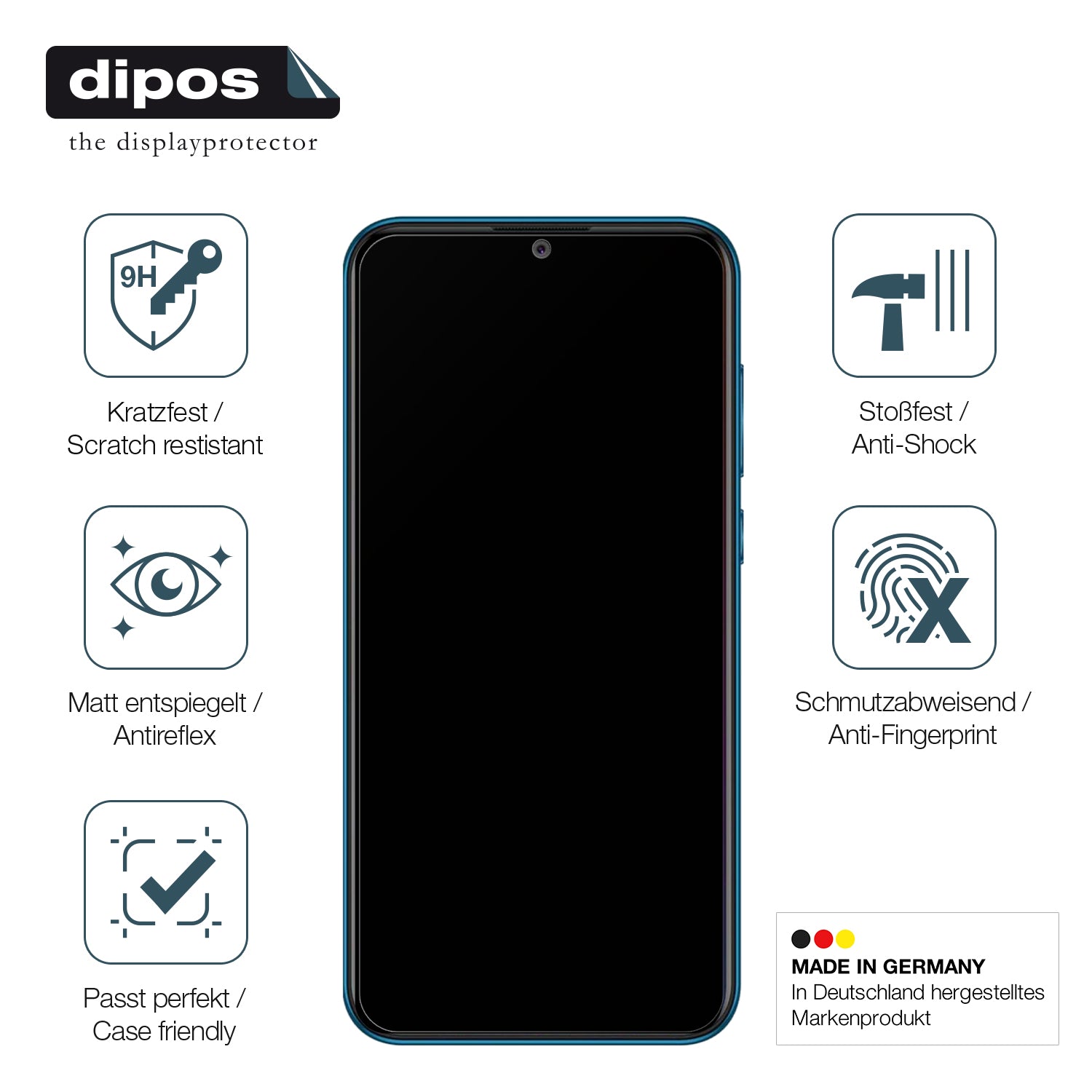 Displayschutz hergestellt in Deutschland, höchste Qualität made in Germany