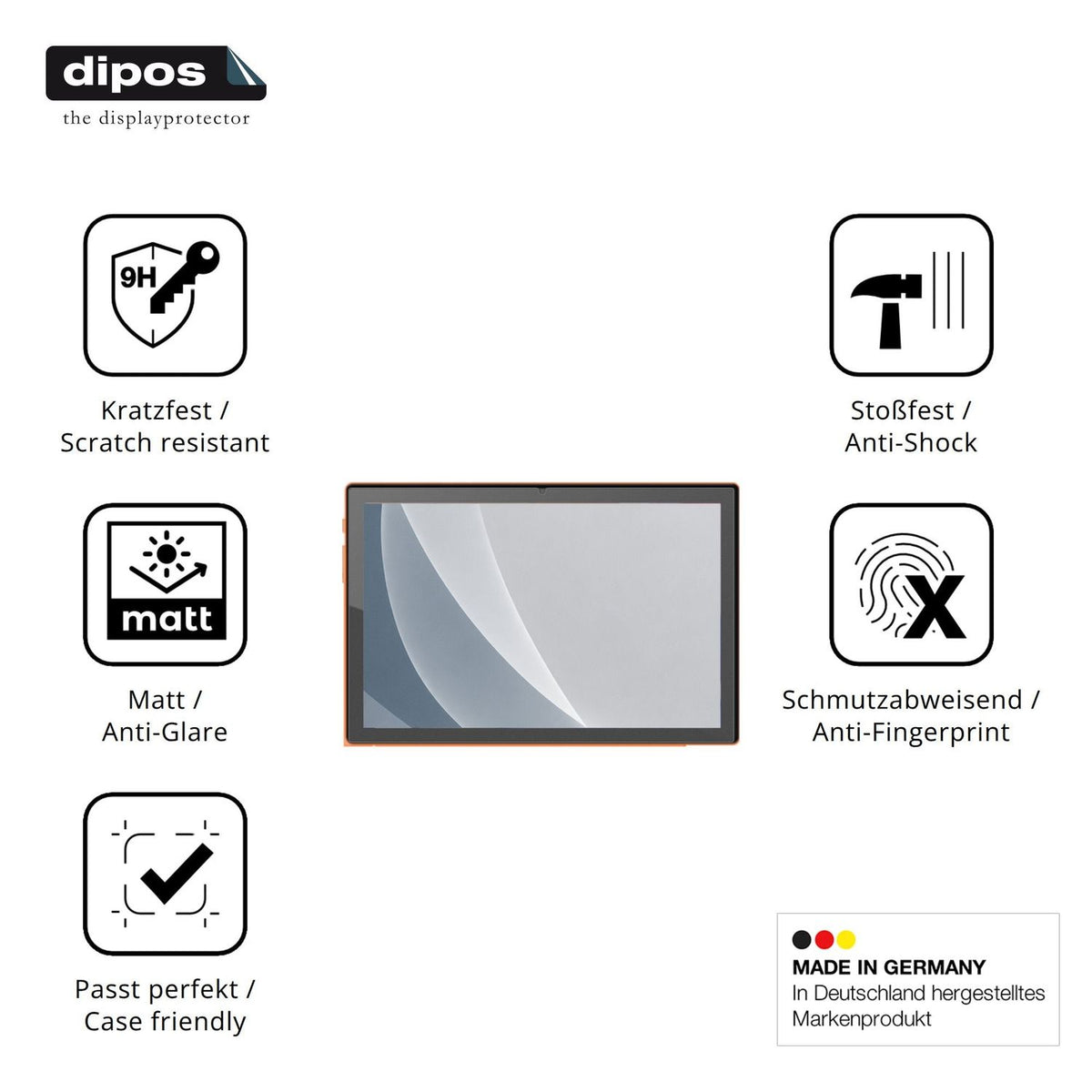 Displayschutz hergestellt in Deutschland, höchste Qualität made in Germany