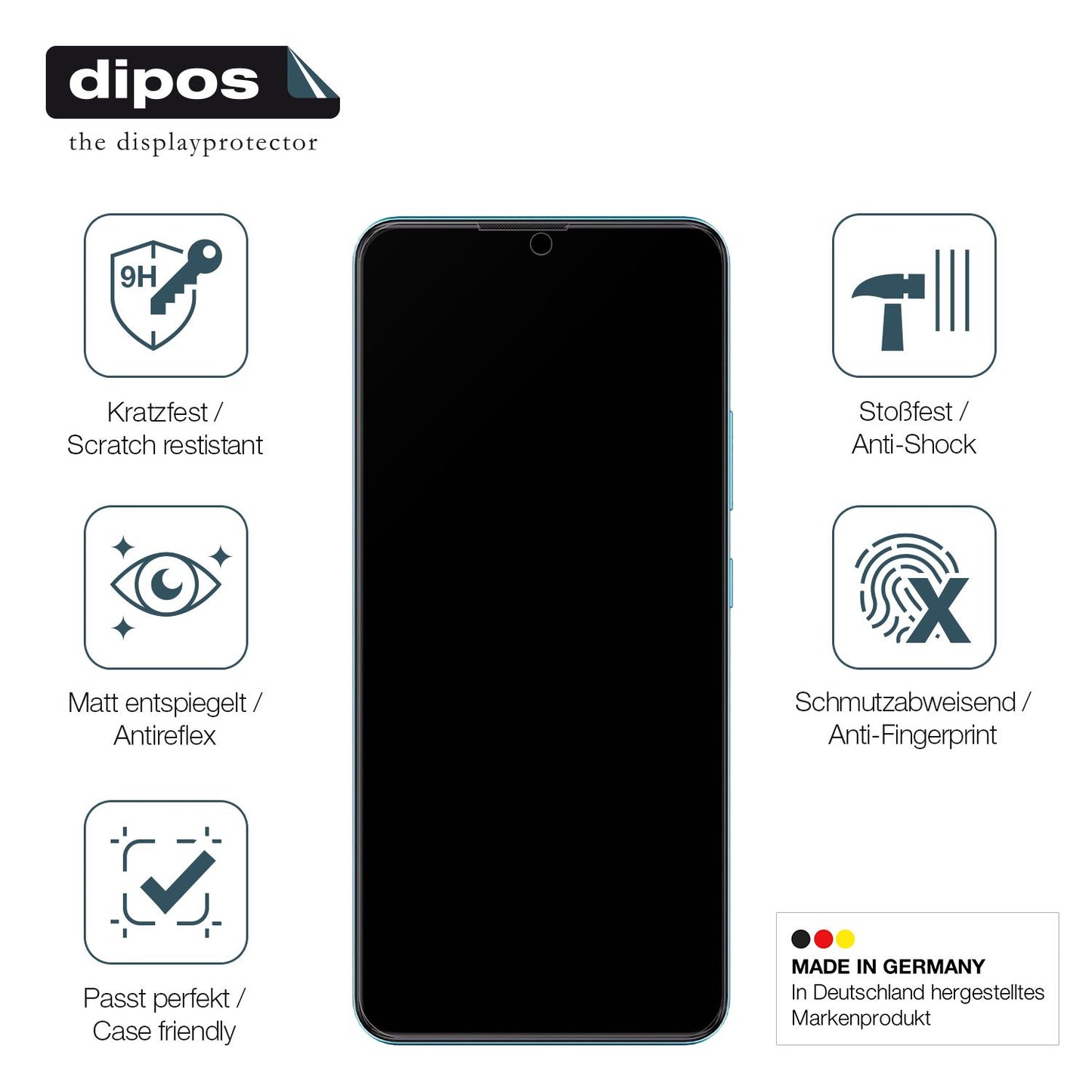 Displayschutz hergestellt in Deutschland, höchste Qualität made in Germany
