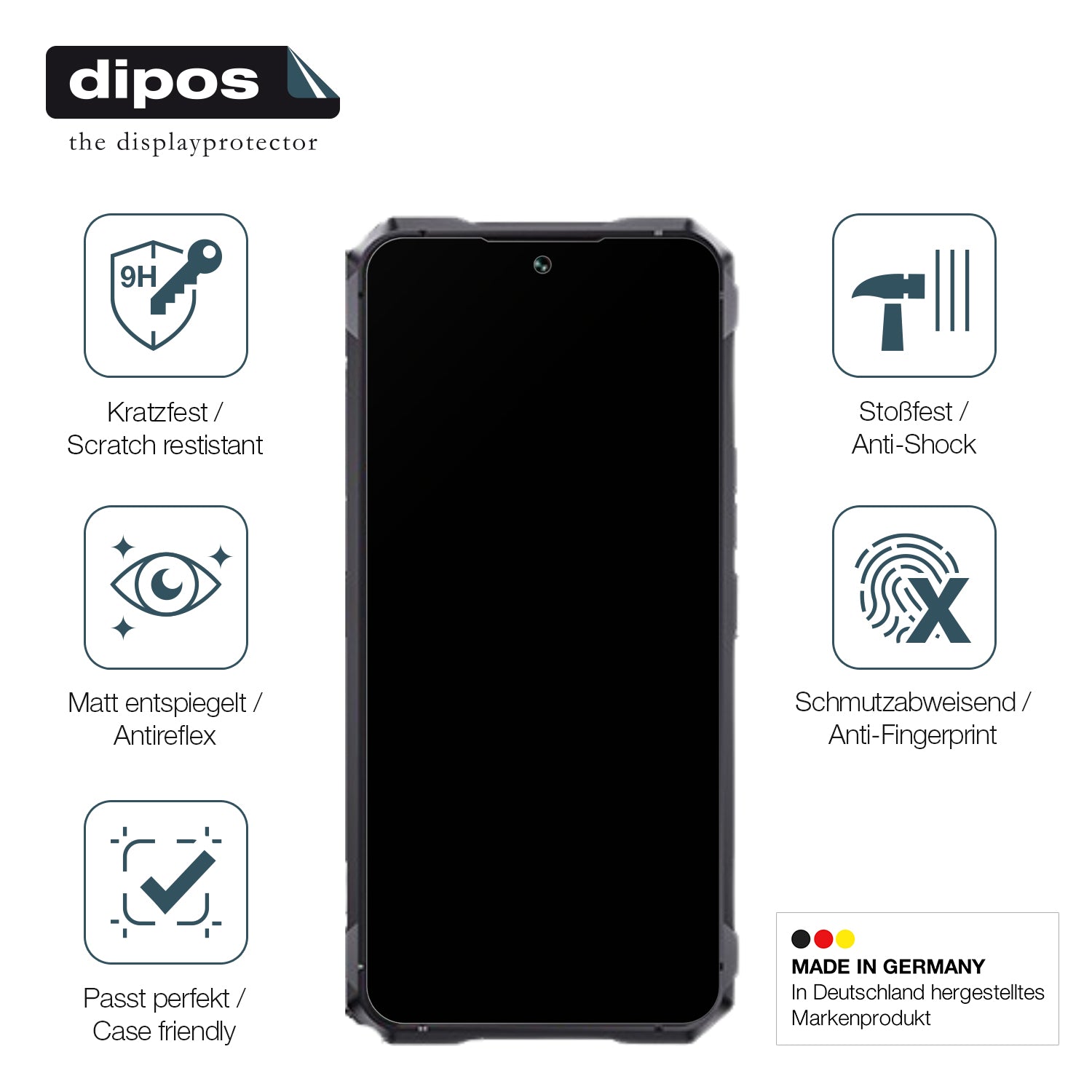 Displayschutz hergestellt in Deutschland, höchste Qualität made in Germany