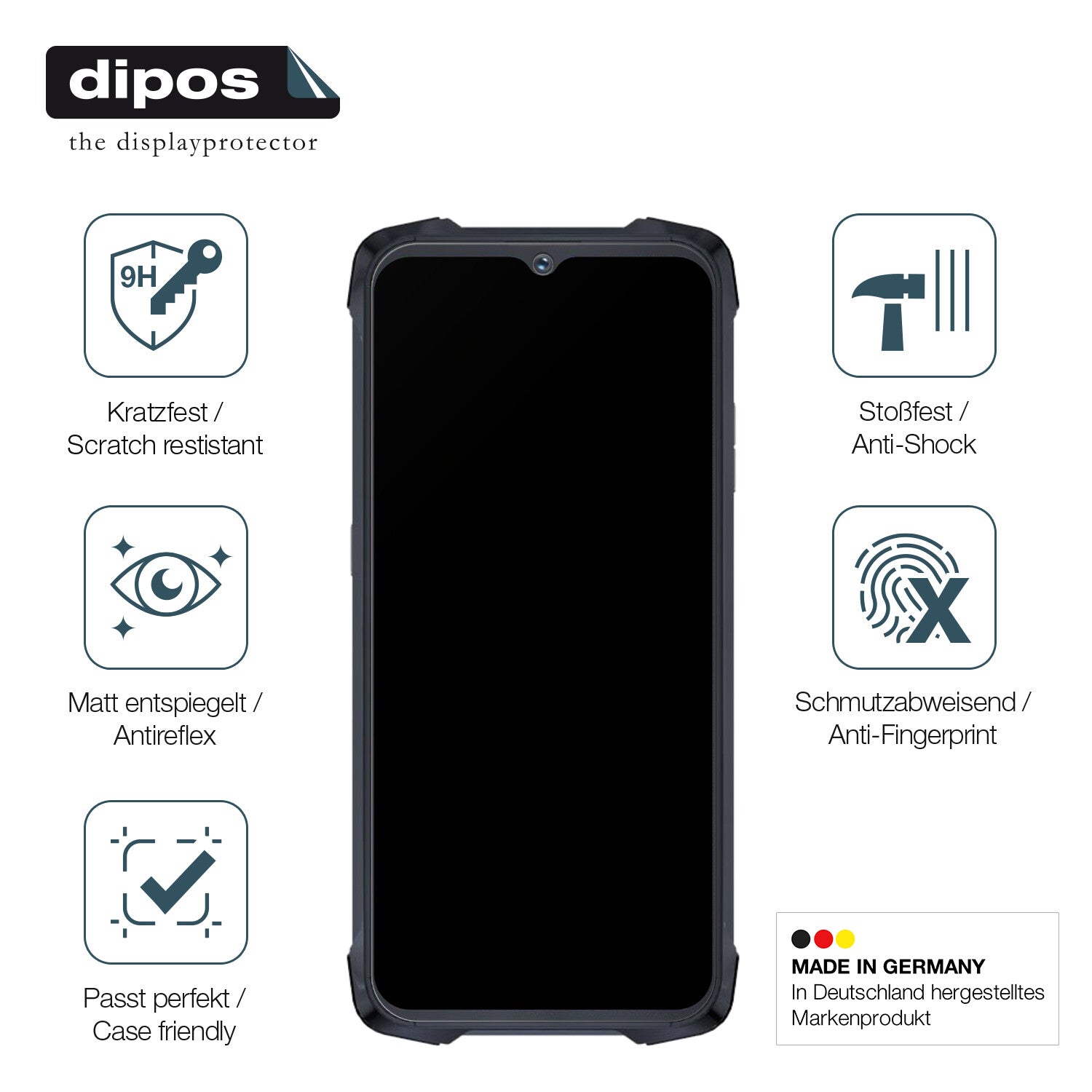 Displayschutz hergestellt in Deutschland, höchste Qualität made in Germany