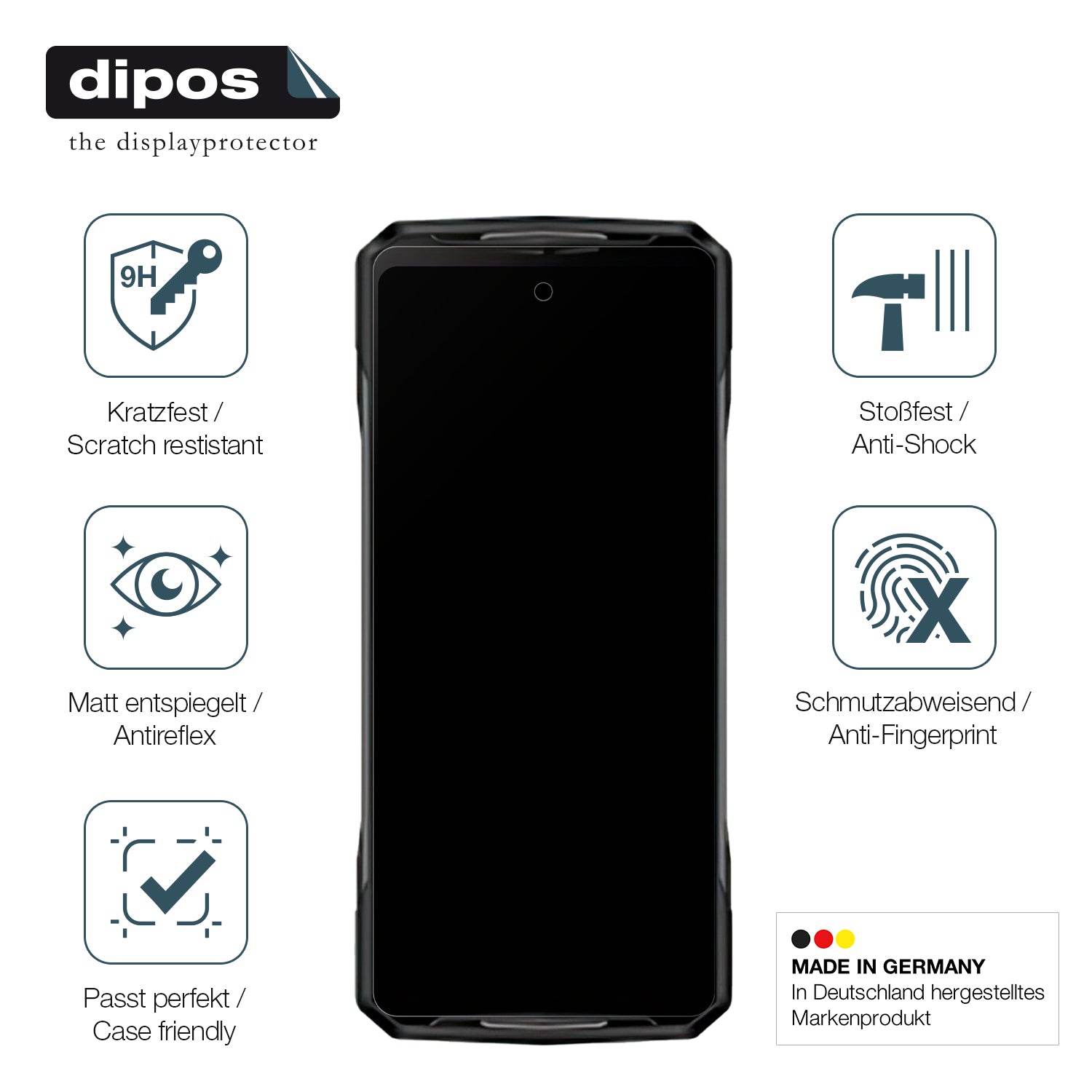 Displayschutz hergestellt in Deutschland, höchste Qualität made in Germany
