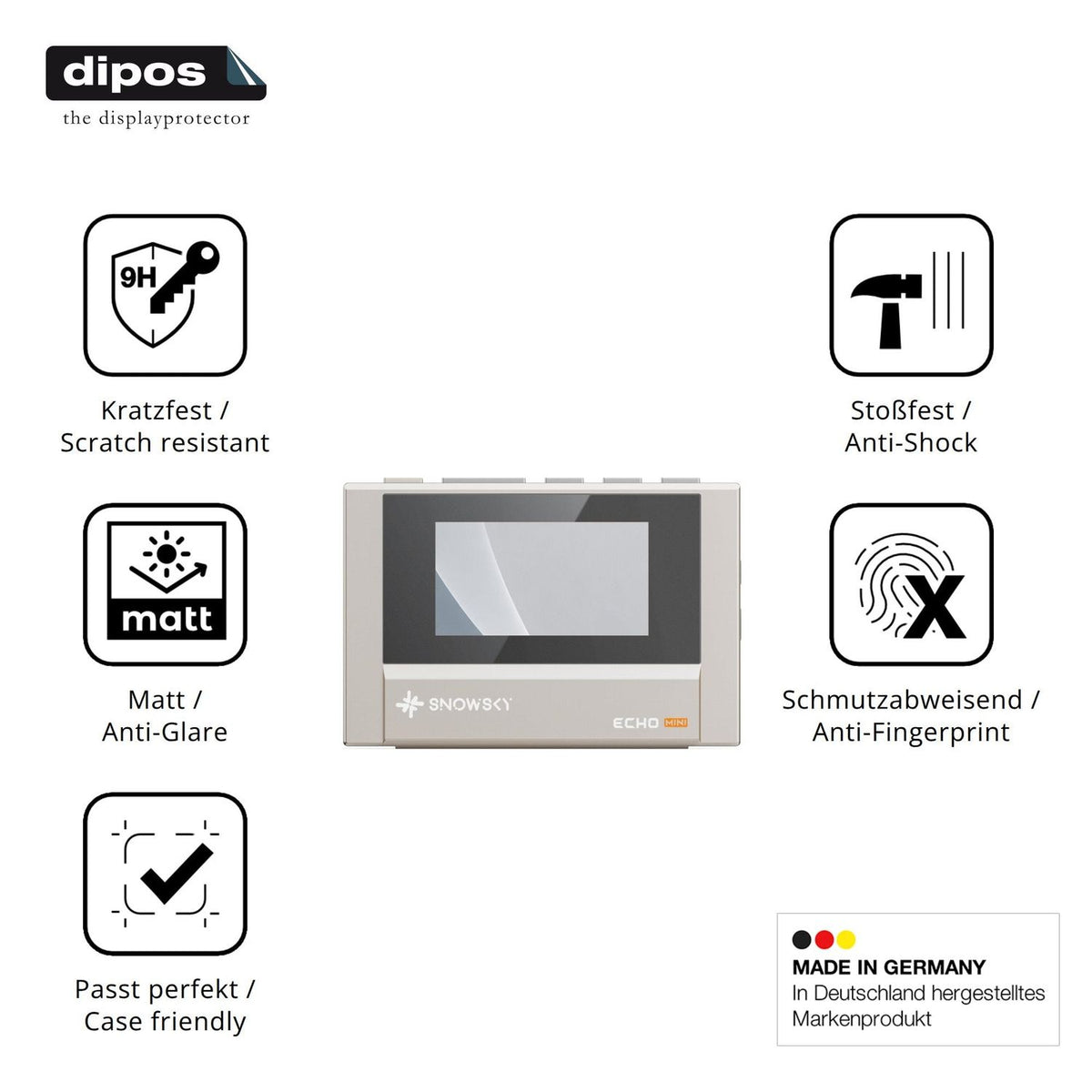 Displayschutz hergestellt in Deutschland, höchste Qualität made in Germany