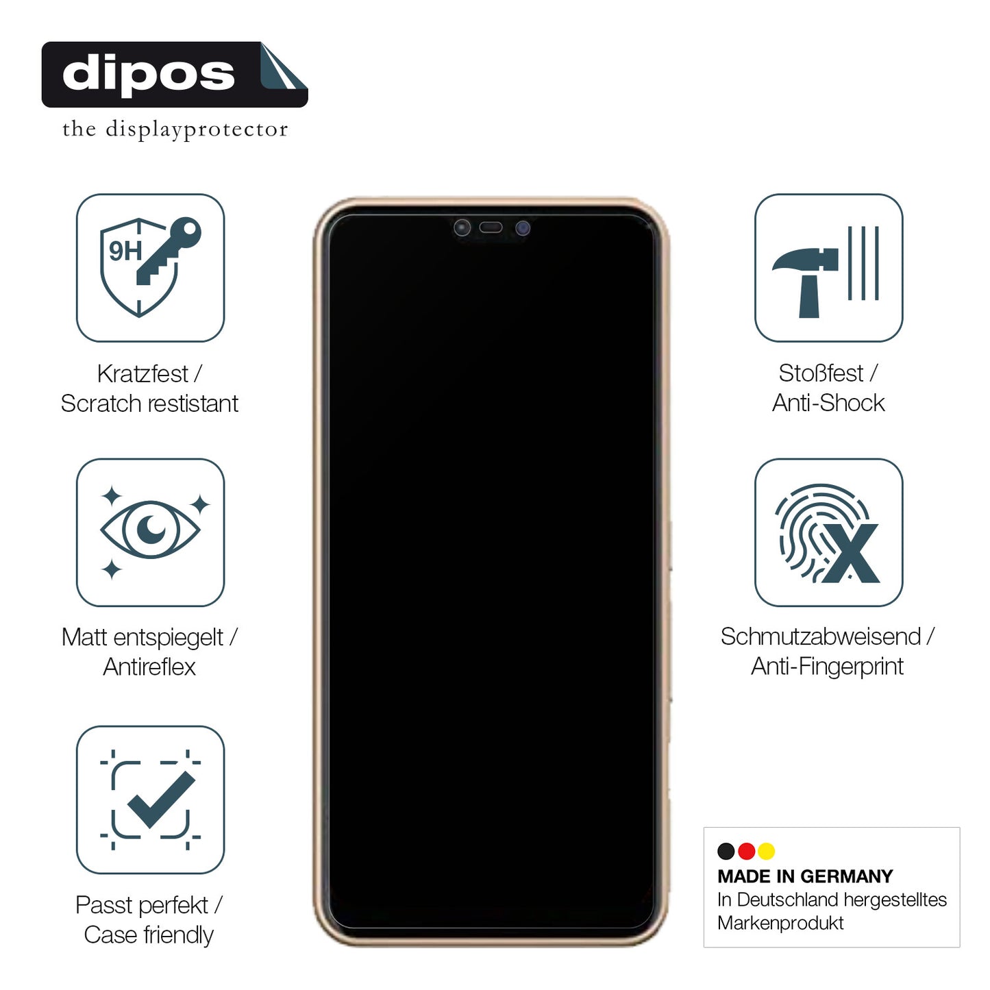 Displayschutz hergestellt in Deutschland, höchste Qualität made in Germany