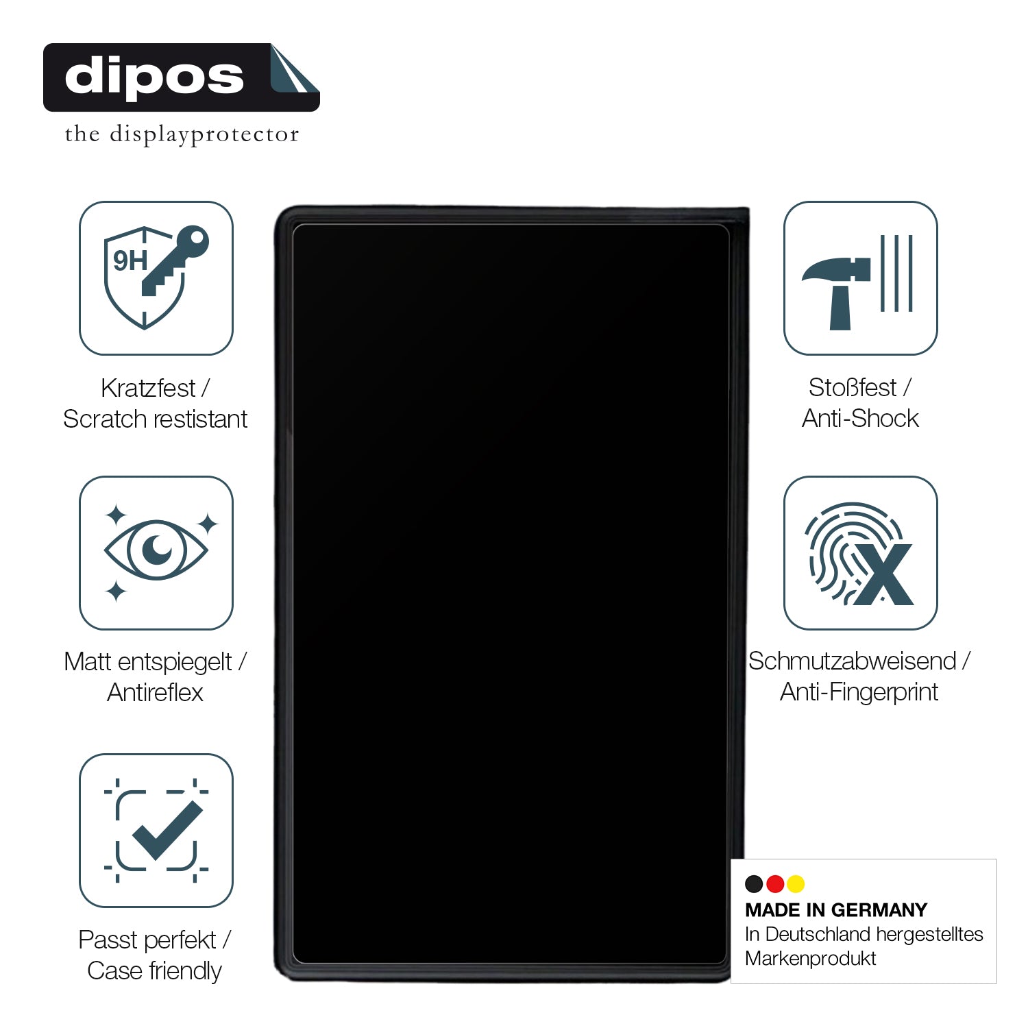 Displayschutz hergestellt in Deutschland, höchste Qualität made in Germany