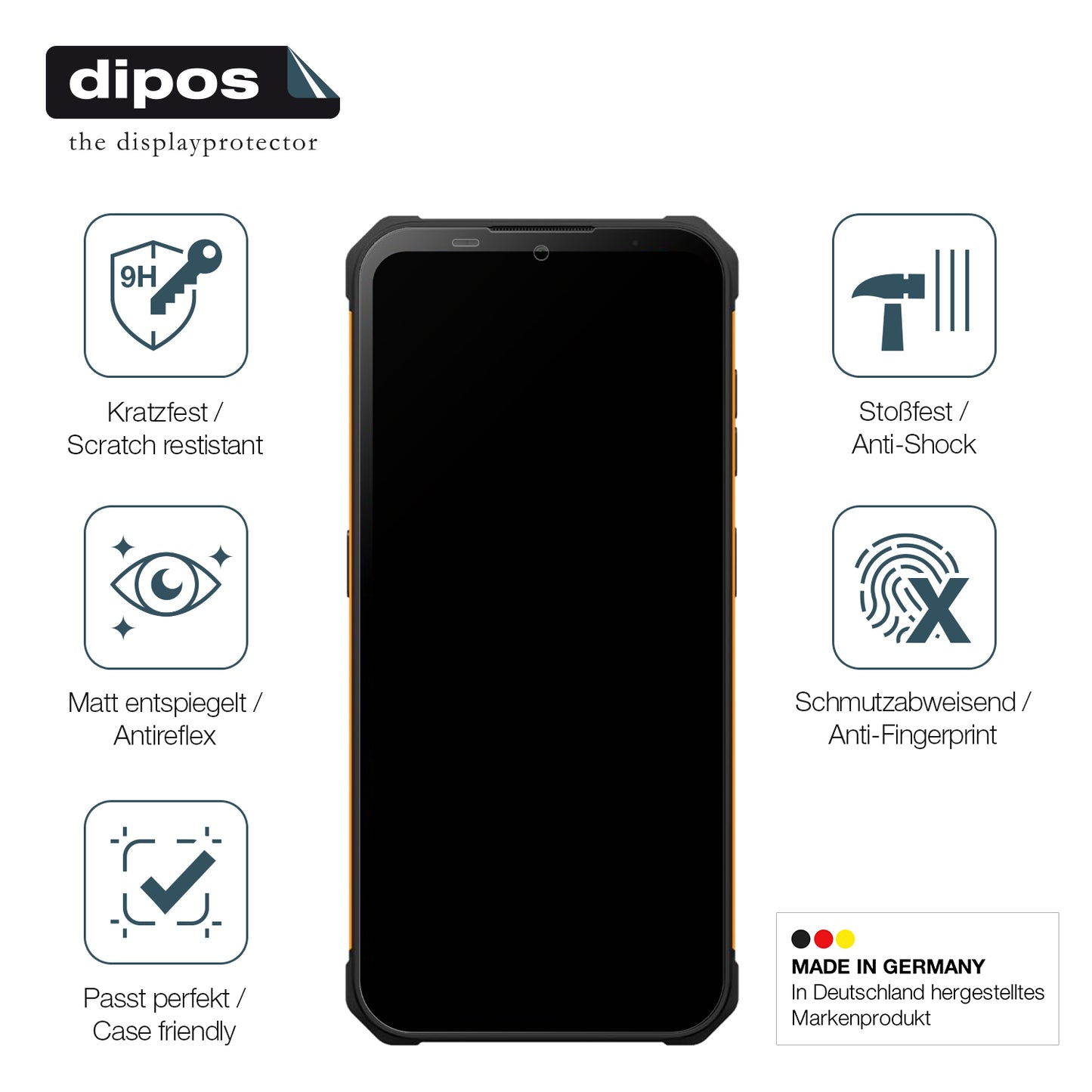 Displayschutz hergestellt in Deutschland, höchste Qualität made in Germany