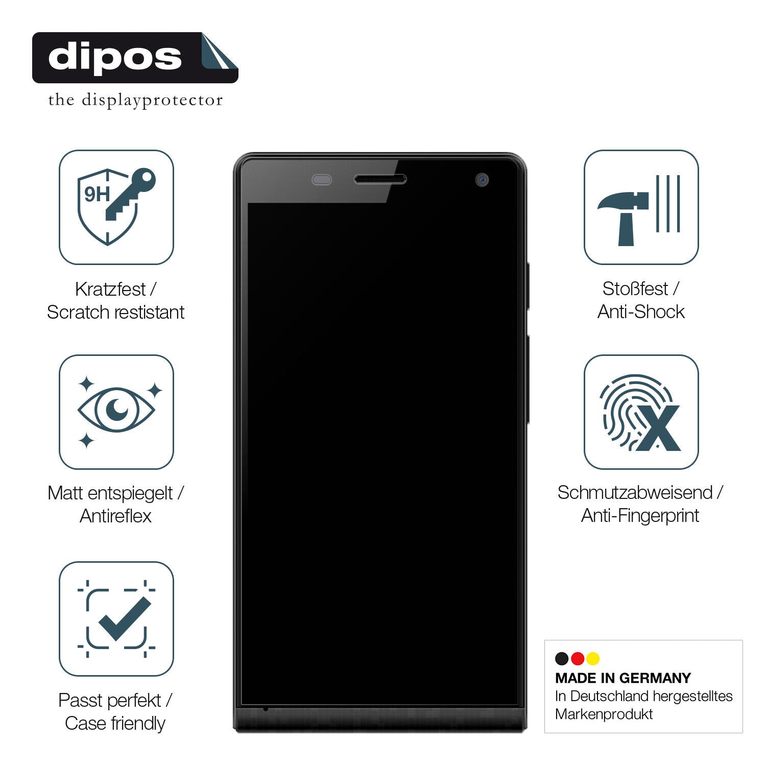 Displayschutz hergestellt in Deutschland, höchste Qualität made in Germany