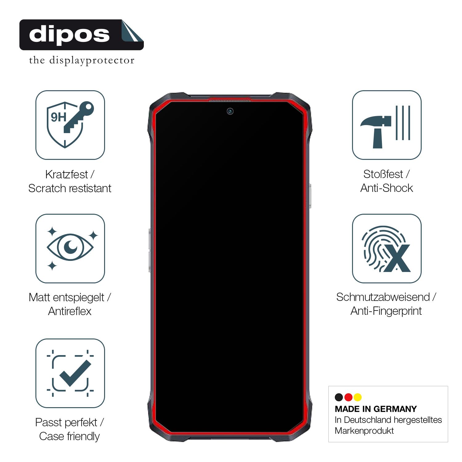 Displayschutz hergestellt in Deutschland, höchste Qualität made in Germany