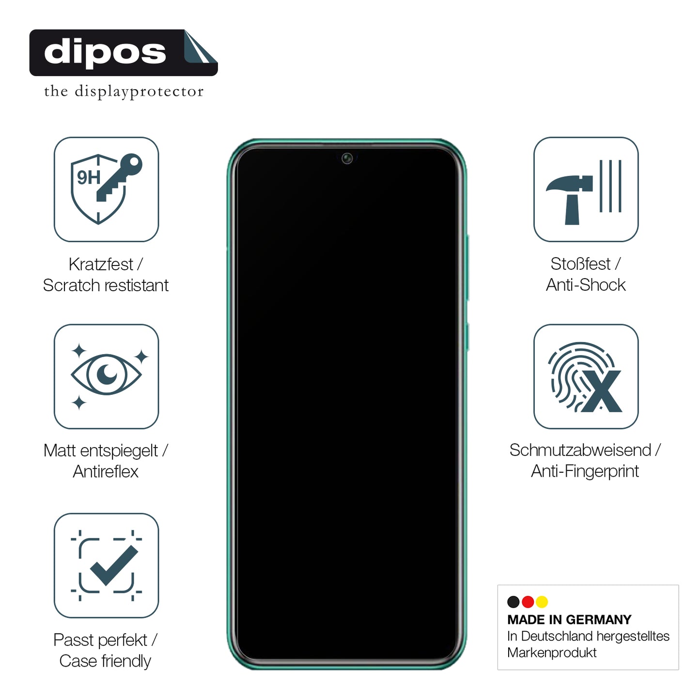 Displayschutz hergestellt in Deutschland, höchste Qualität made in Germany