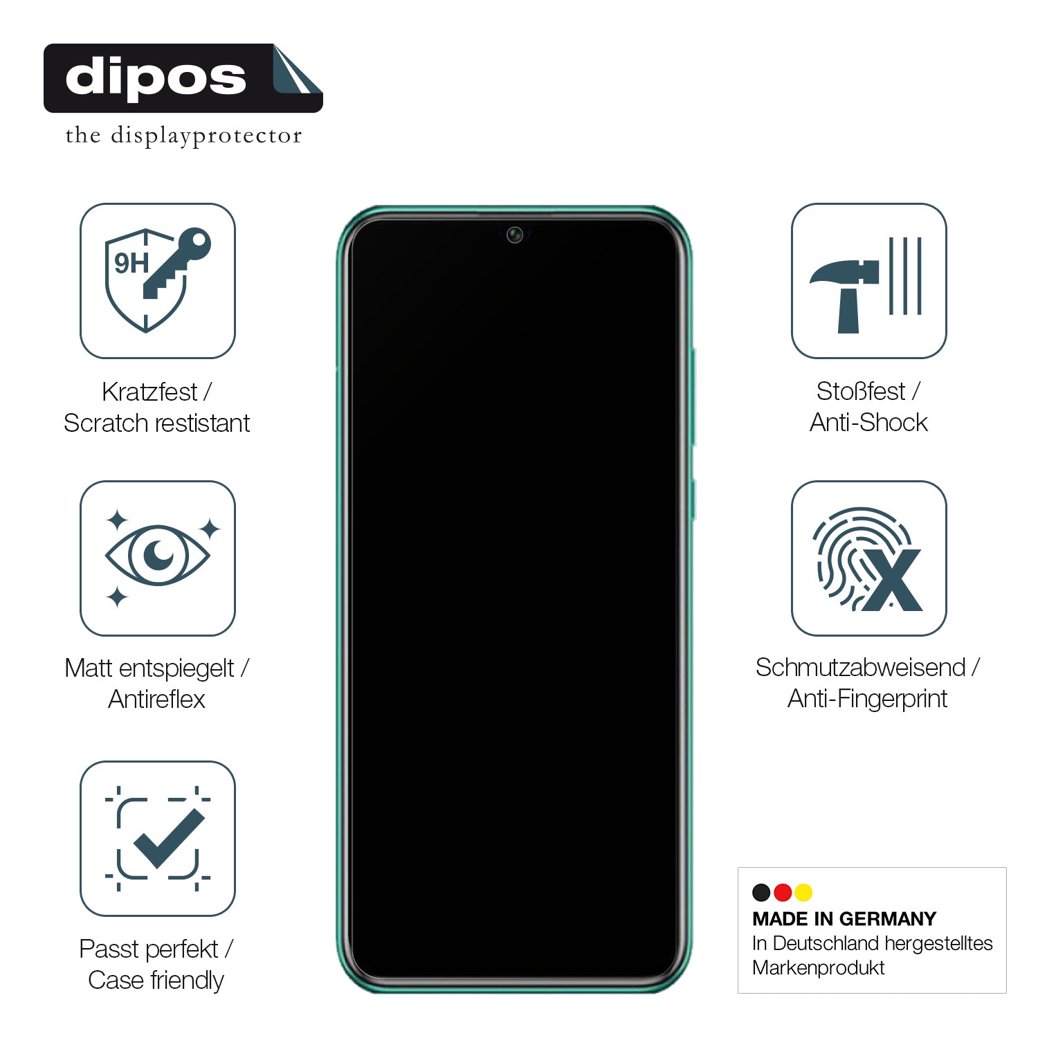 Displayschutz hergestellt in Deutschland, höchste Qualität made in Germany