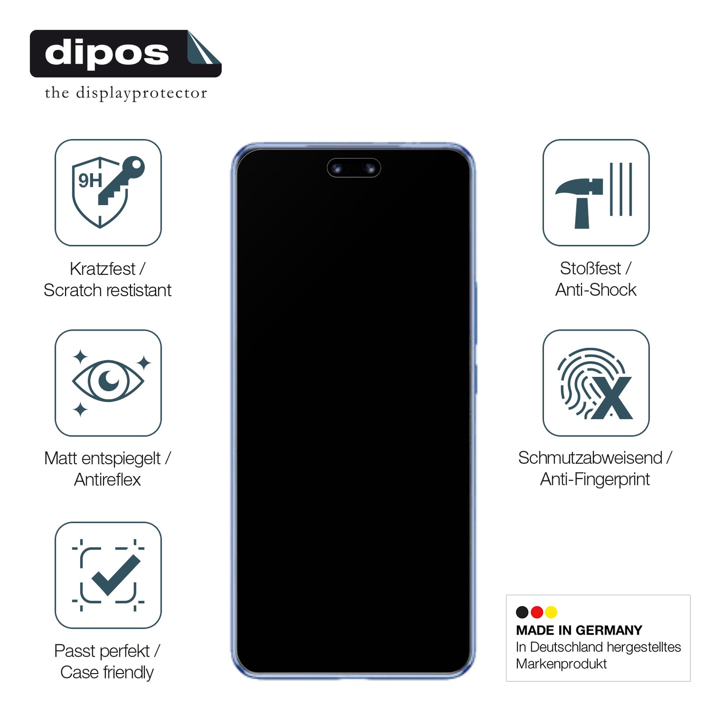 Displayschutz hergestellt in Deutschland, höchste Qualität made in Germany