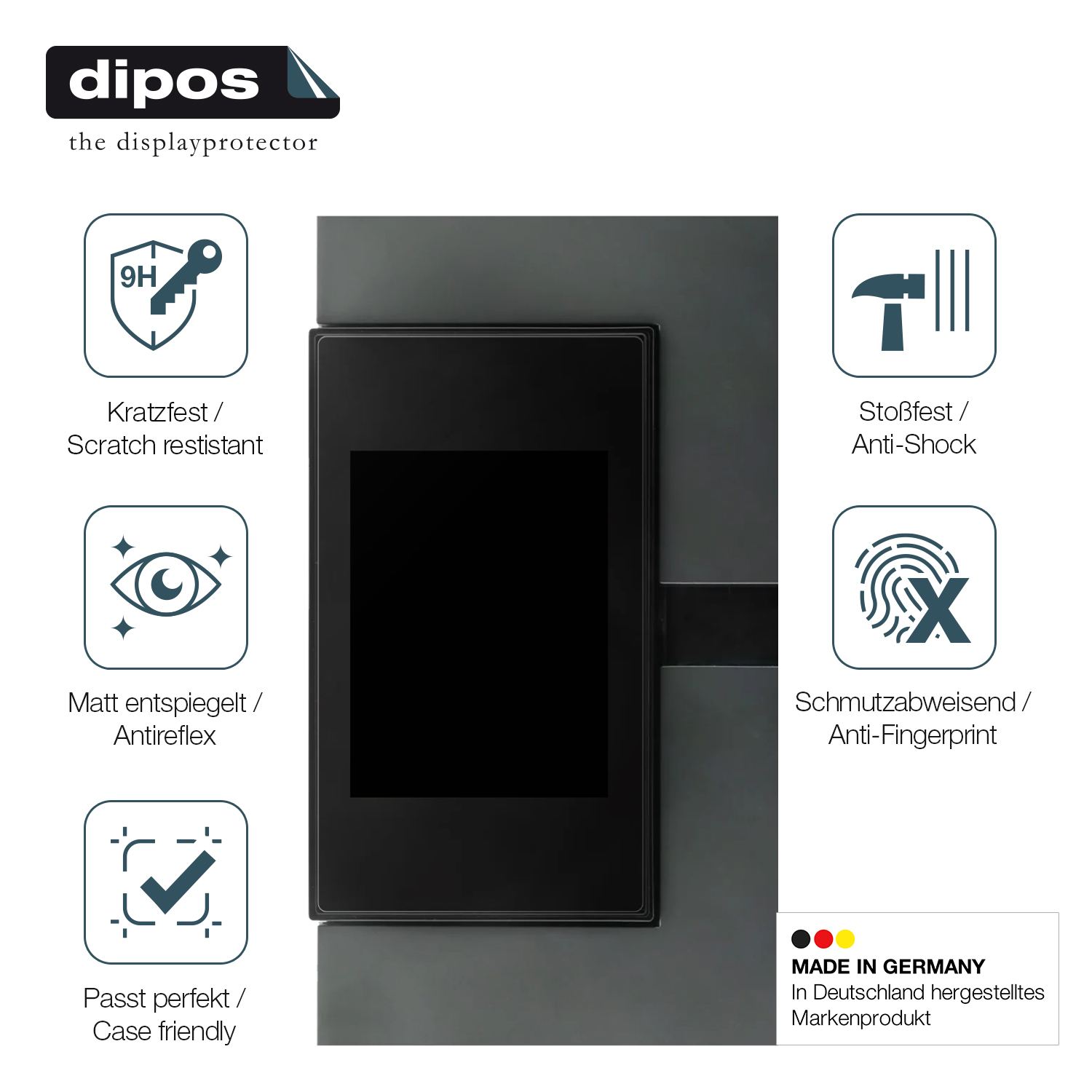Displayschutz hergestellt in Deutschland, höchste Qualität made in Germany