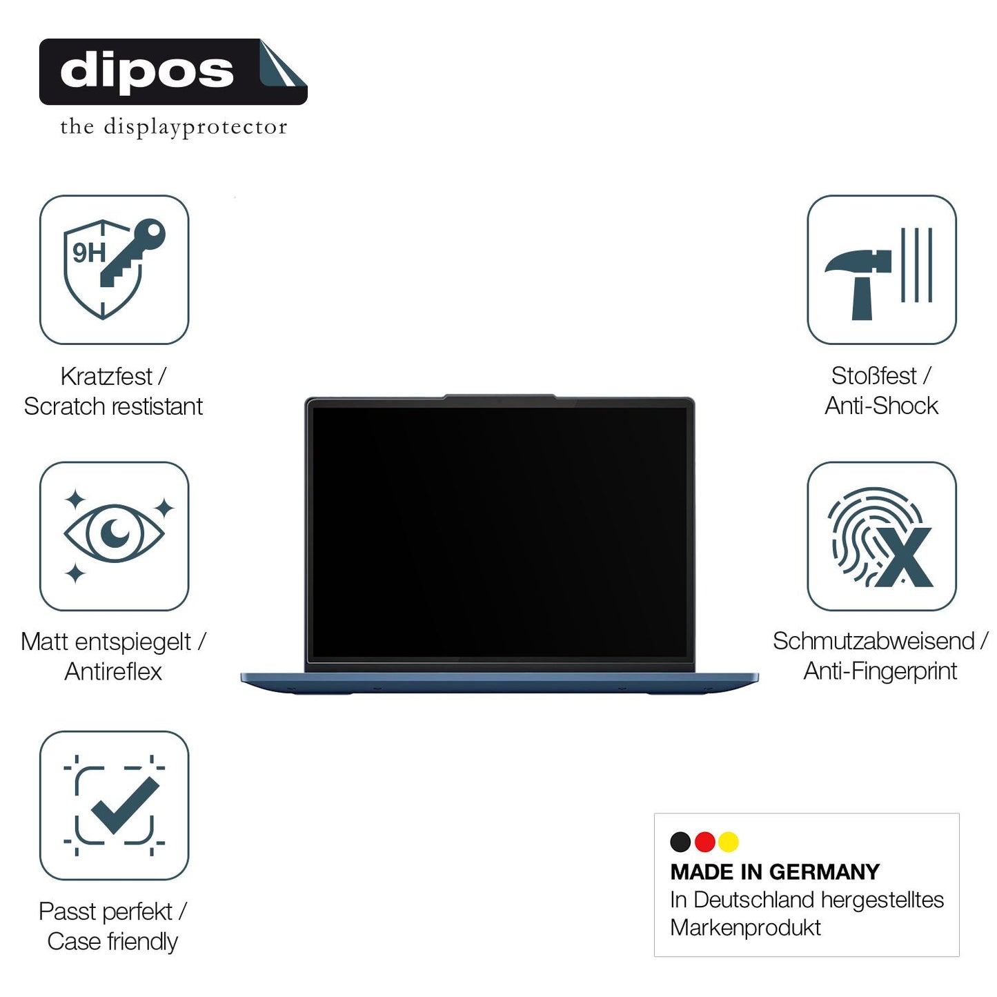 Displayschutz hergestellt in Deutschland, höchste Qualität made in Germany