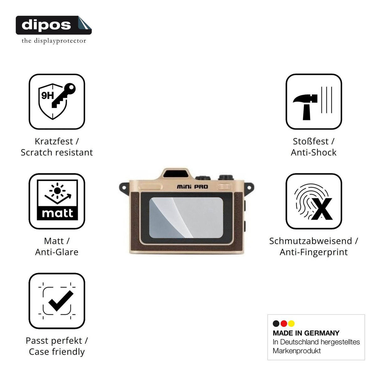 Displayschutz hergestellt in Deutschland, höchste Qualität made in Germany