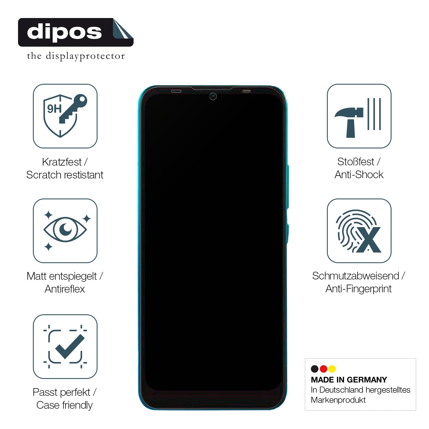 Displayschutz hergestellt in Deutschland, höchste Qualität made in Germany